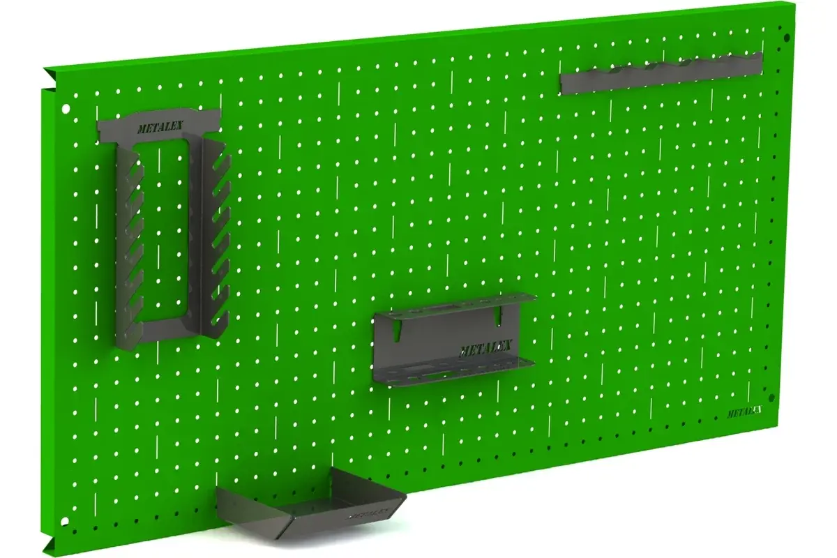 Изображение товара Металлическая перфопанель для инструментов Metalex PRZA50160 500x1600 мм, зеленая