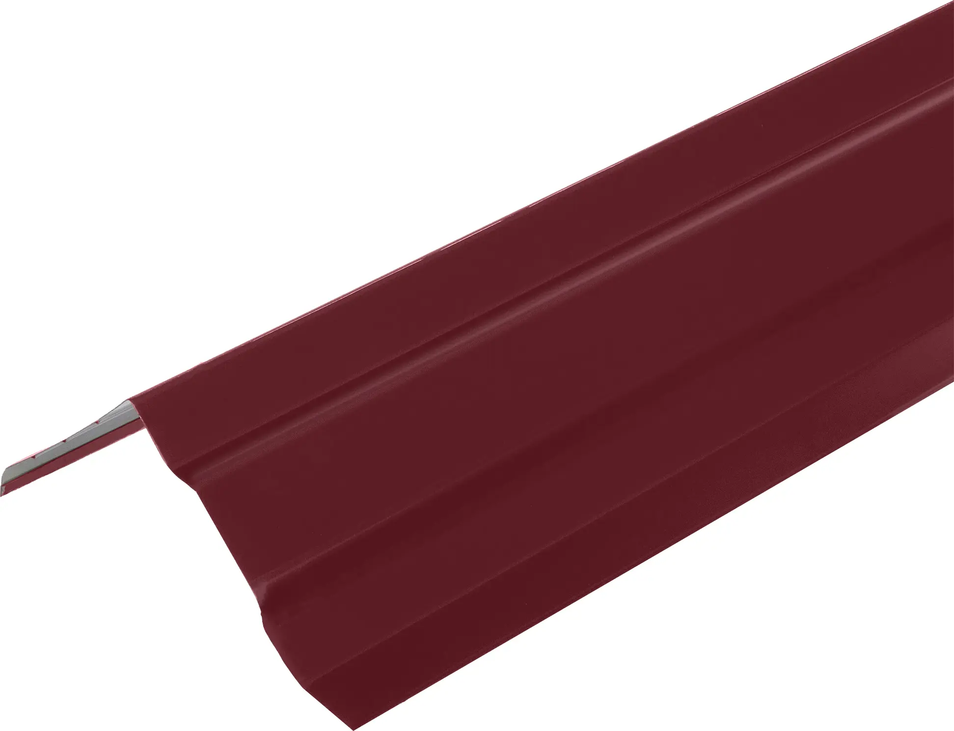 Изображение товара Планка ветровая для металлочерепицы 90x100 мм 2 м 0.4 мм RAL 3005 красный