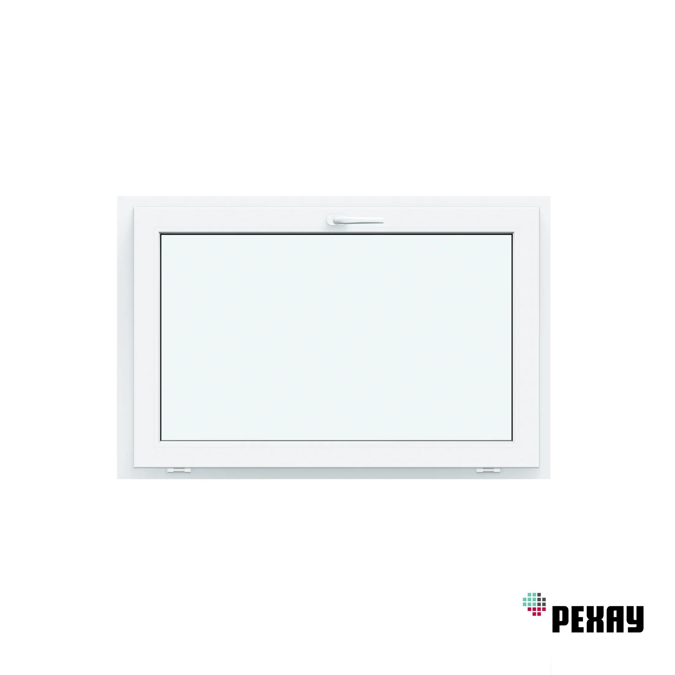 Изображение товара Пластиковое окно ПВХ Рехау Blitz 550х850мм фрамуга двухкамерный стеклопакет