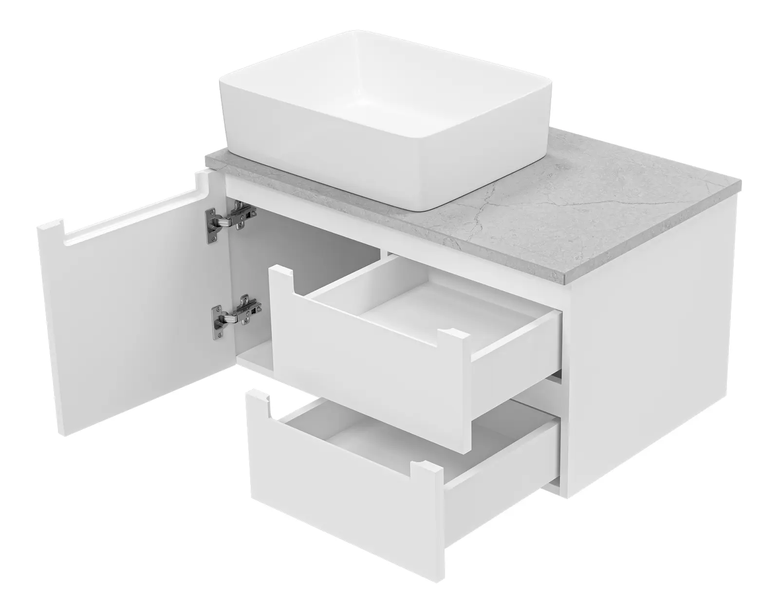 Изображение товара Тумба подвесная Brevita Cargo - 80 с 2 ящика белый