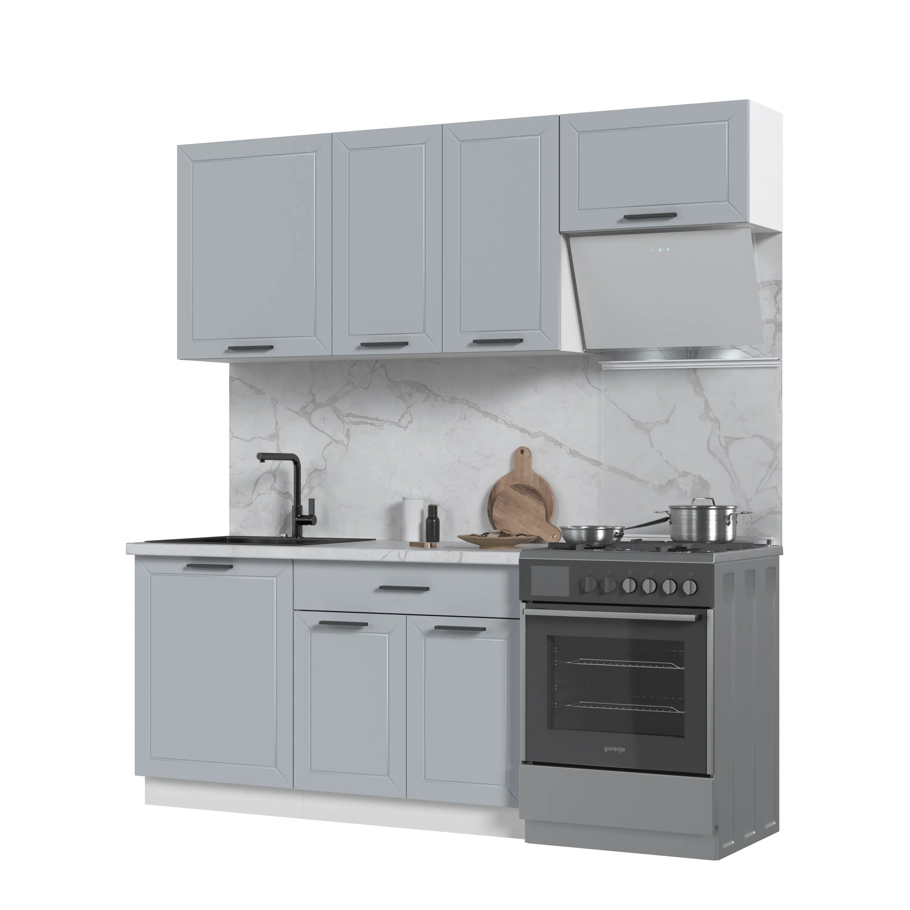 Изображение товара Кухонный гарнитур Kameol Горный ледник УТ000588715 200x217x60 см ЛДСП цвет белый, серый