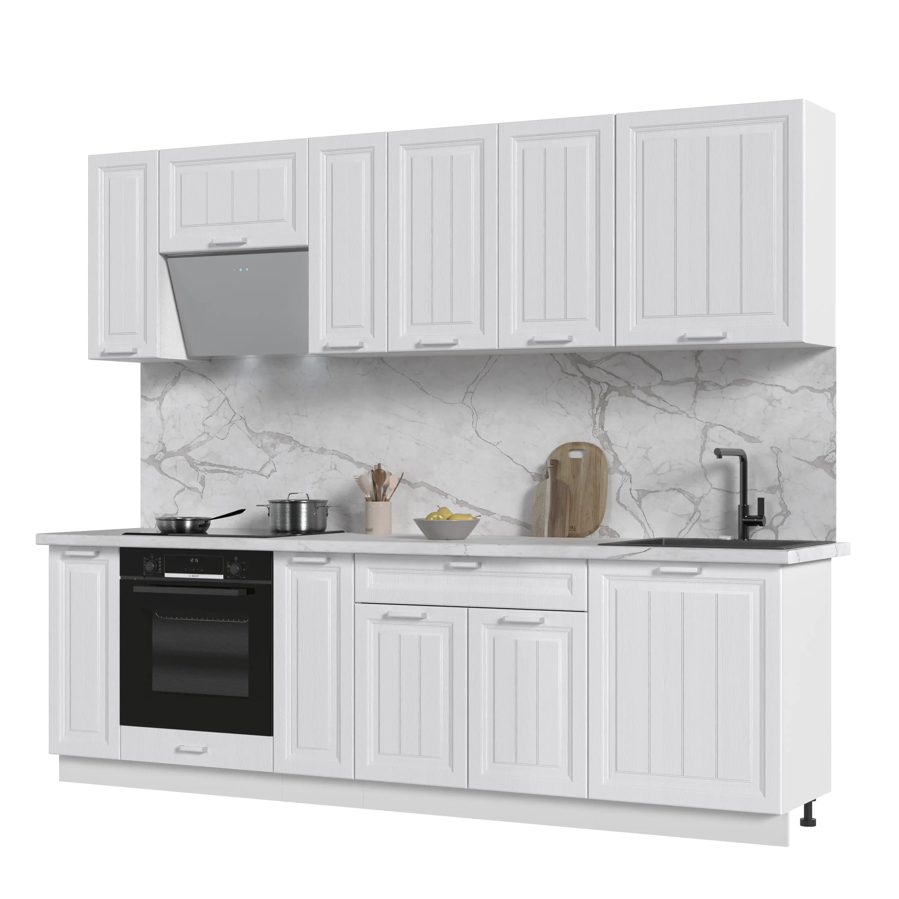 Изображение товара Кухонный гарнитур Kameol Чехия УТ000588980 260x217x60 см ЛДСП цвет белый