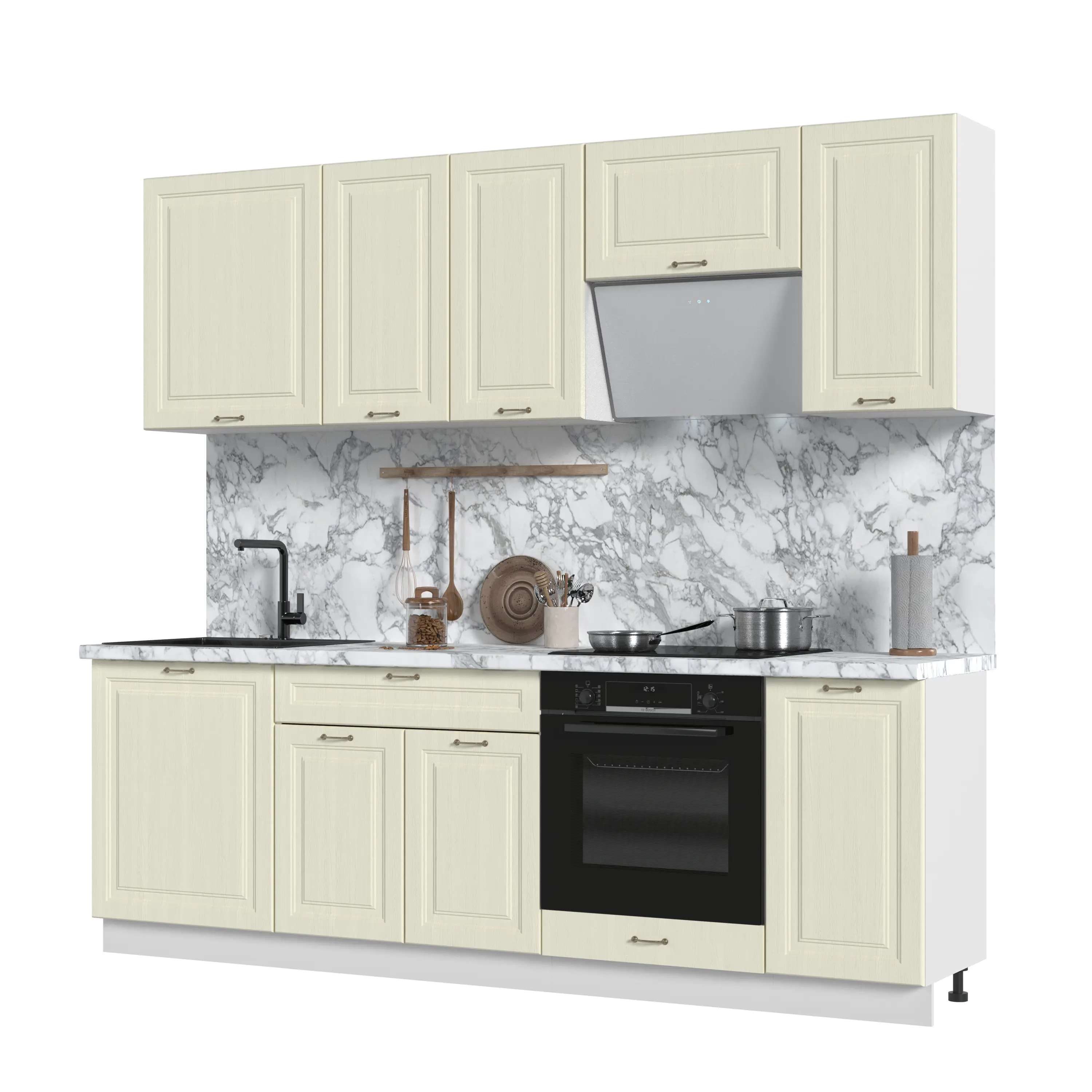 Изображение товара Кухонный гарнитур Kameol Франция УТ000588740 240x217x60 см ЛДСП цвет кремовый