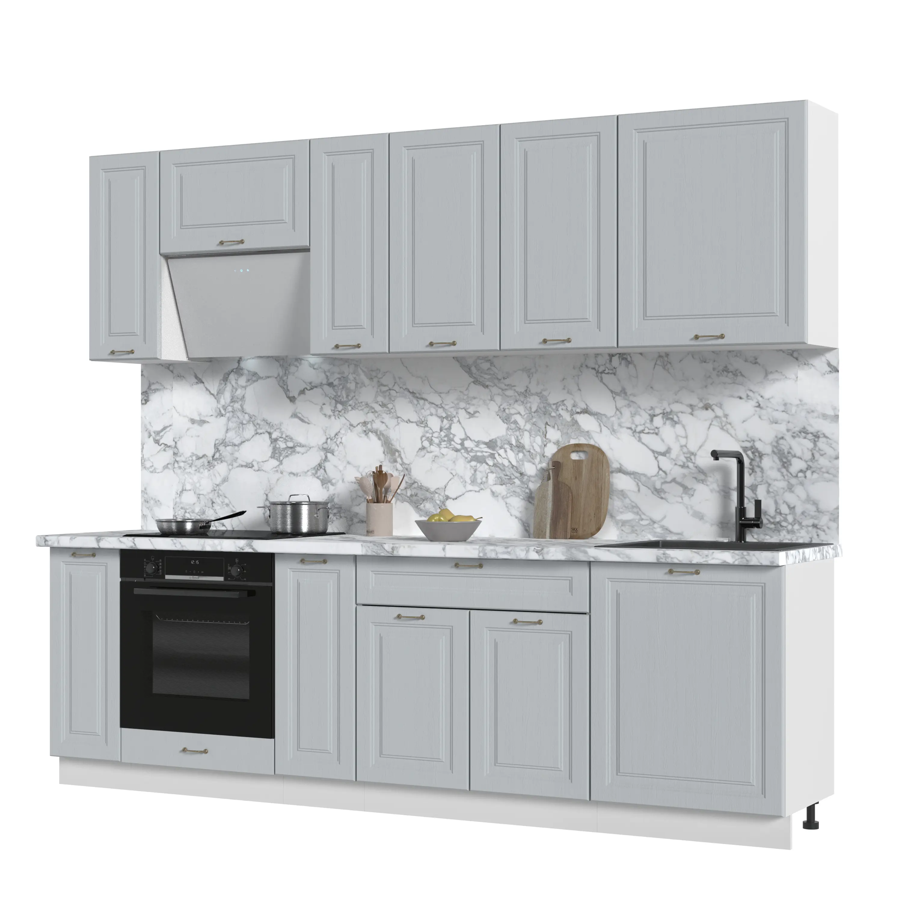 Изображение товара Кухонный гарнитур Kameol Франция УТ000588893 260x217x60 см ЛДСП цвет серый