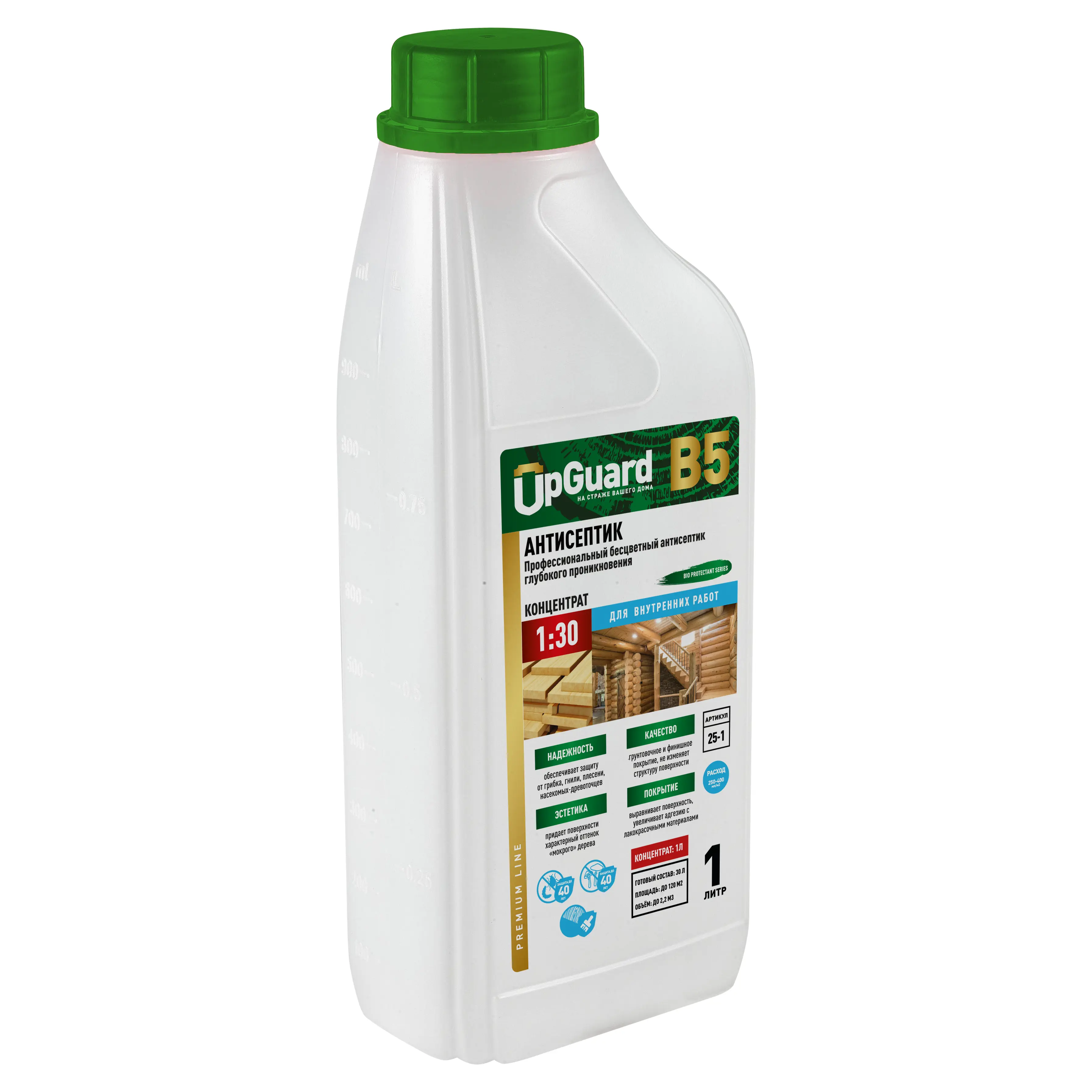Изображение товара Антисептик деревозащитный Upguard B5 бесцветный 1 л для внутренних работ