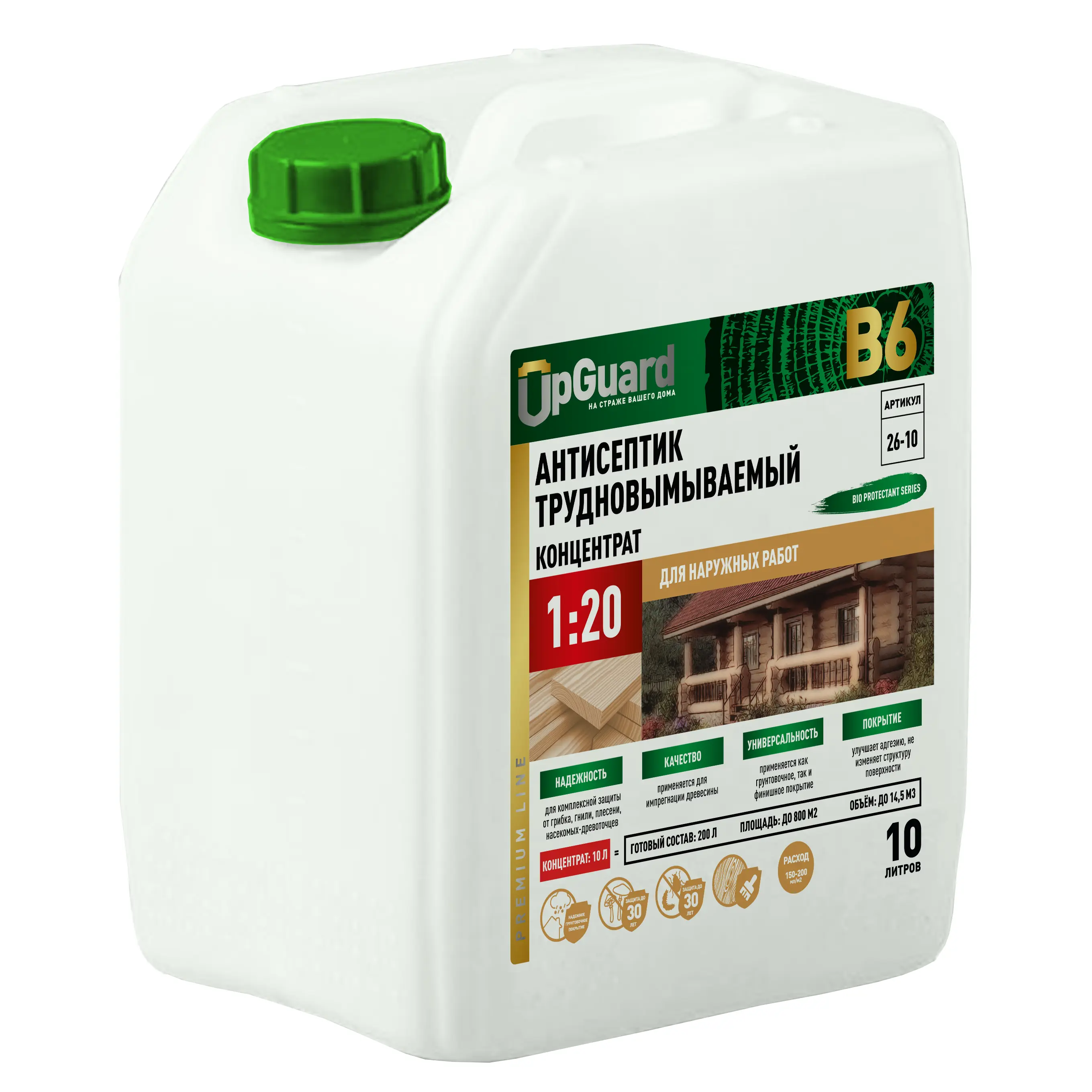 Изображение товара Антисептик невымываемый для дерева UPGUARD В6 26-10 10л для наружных работ