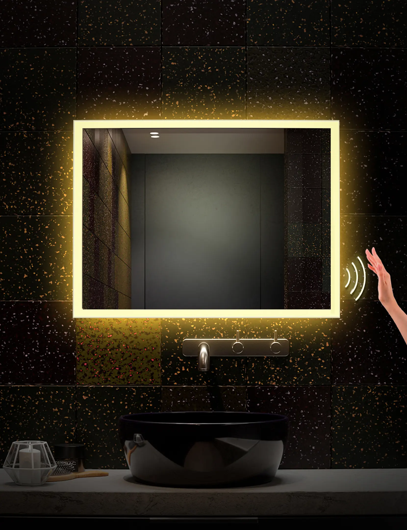 Изображение товара Зеркало для ванной Alfa mirrors Niko-75 Niko-75Avzt с подсветкой 70x50см