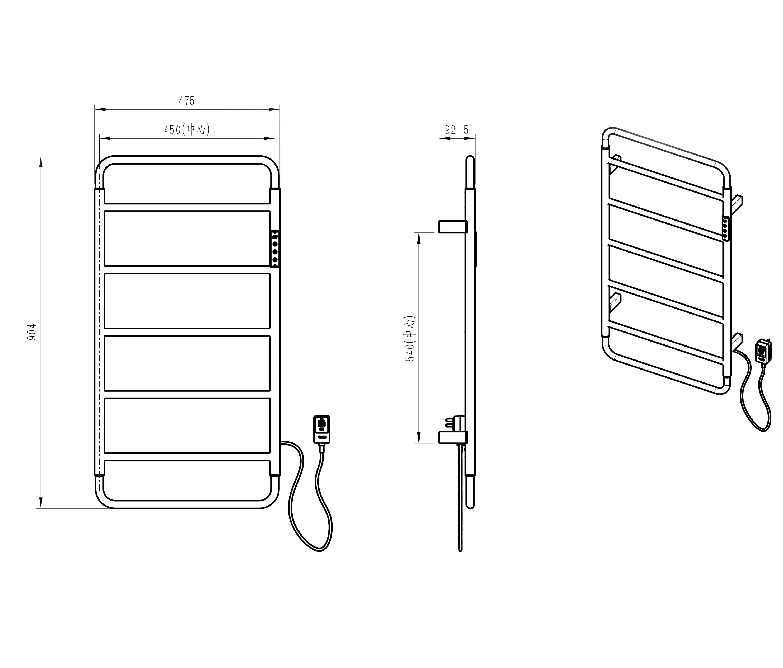 Изображение товара Электрический полотенцесушитель Wonzon & Woghand Wismar 60 Вт золото Н-образный
