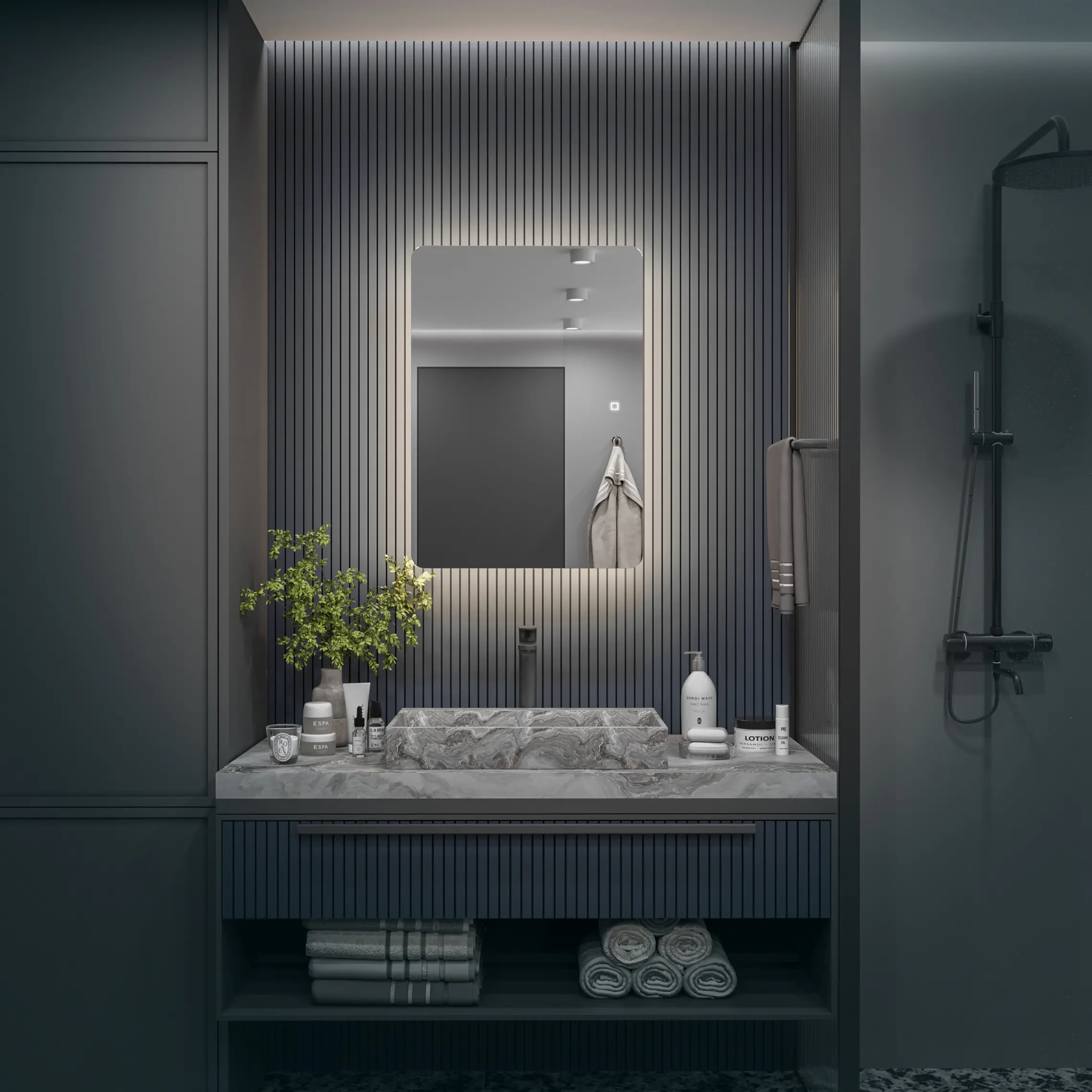 Изображение товара Шкаф с зеркалом Alias Эос 90x60 с нейтральной LED-подсветкой универсальный