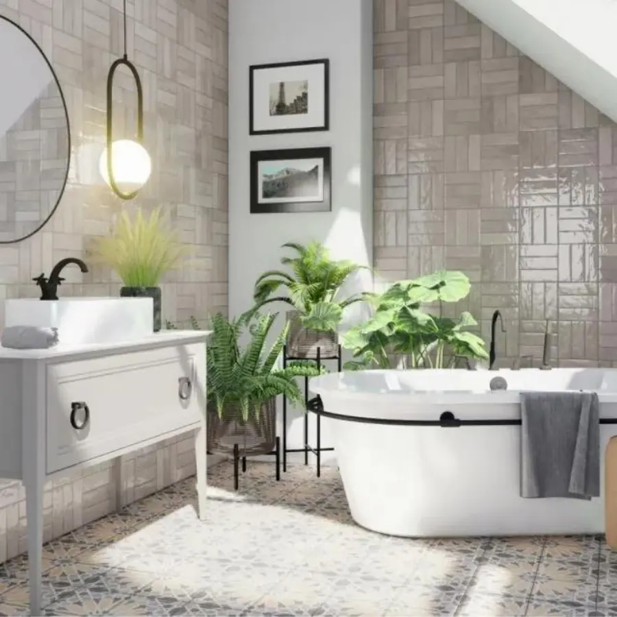 Изображение товара Керамическая плитка Mainzu PT03156 6.5x20cm белый серый настенная для стен