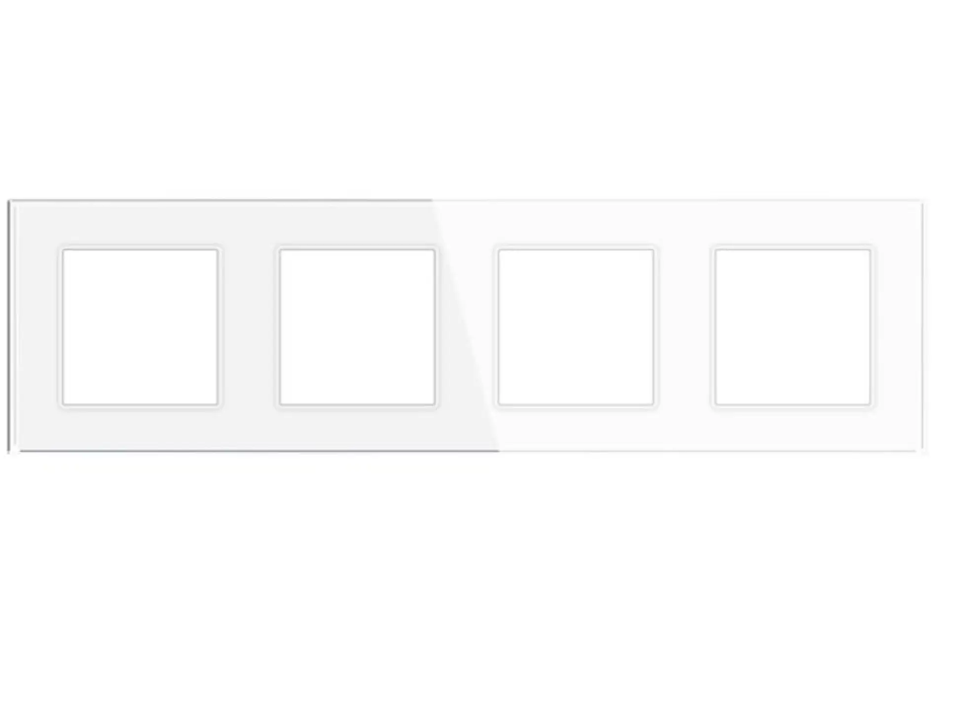 Изображение товара Рамка для розеток и выключателей Arlight FRM-Glare-GS-4-WH 4 поста стекло цвет белый