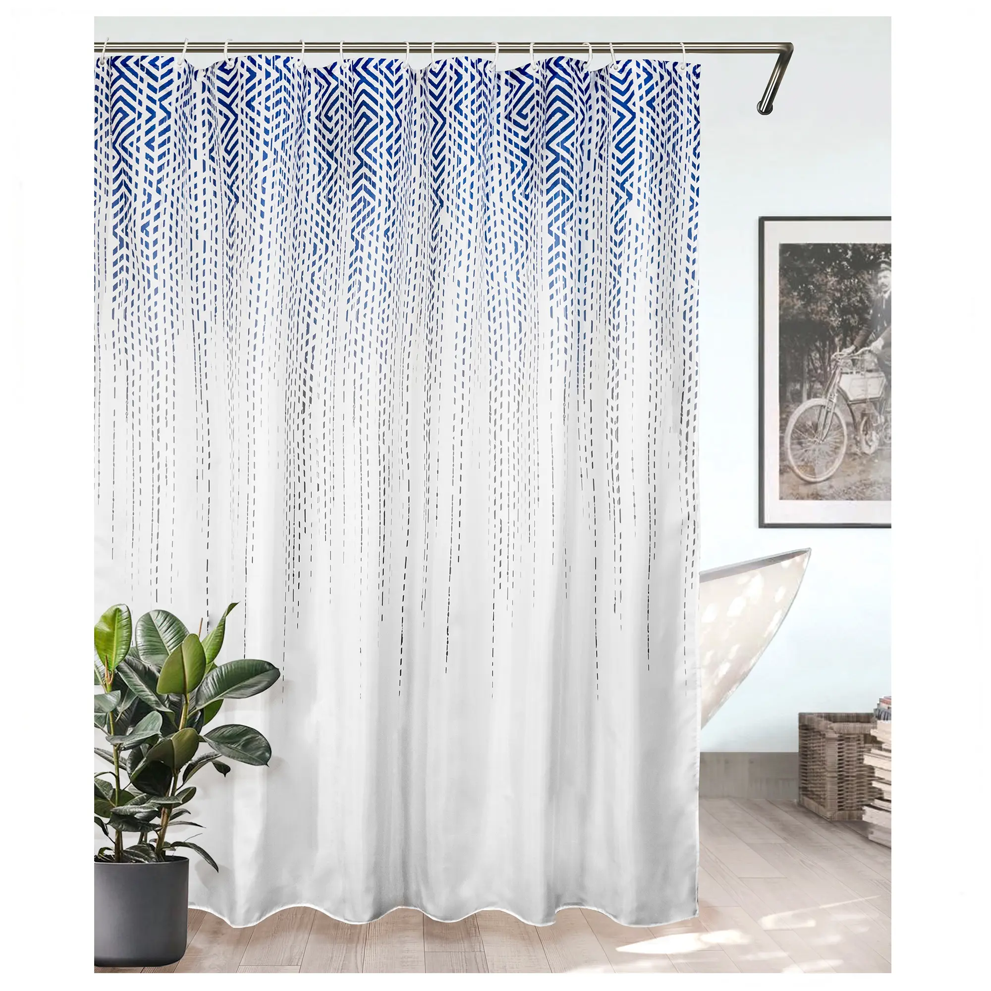 Изображение товара Штора для ванной Bath Plus Charme Red Trace 180x200 см полиэстер водоотталкивающая