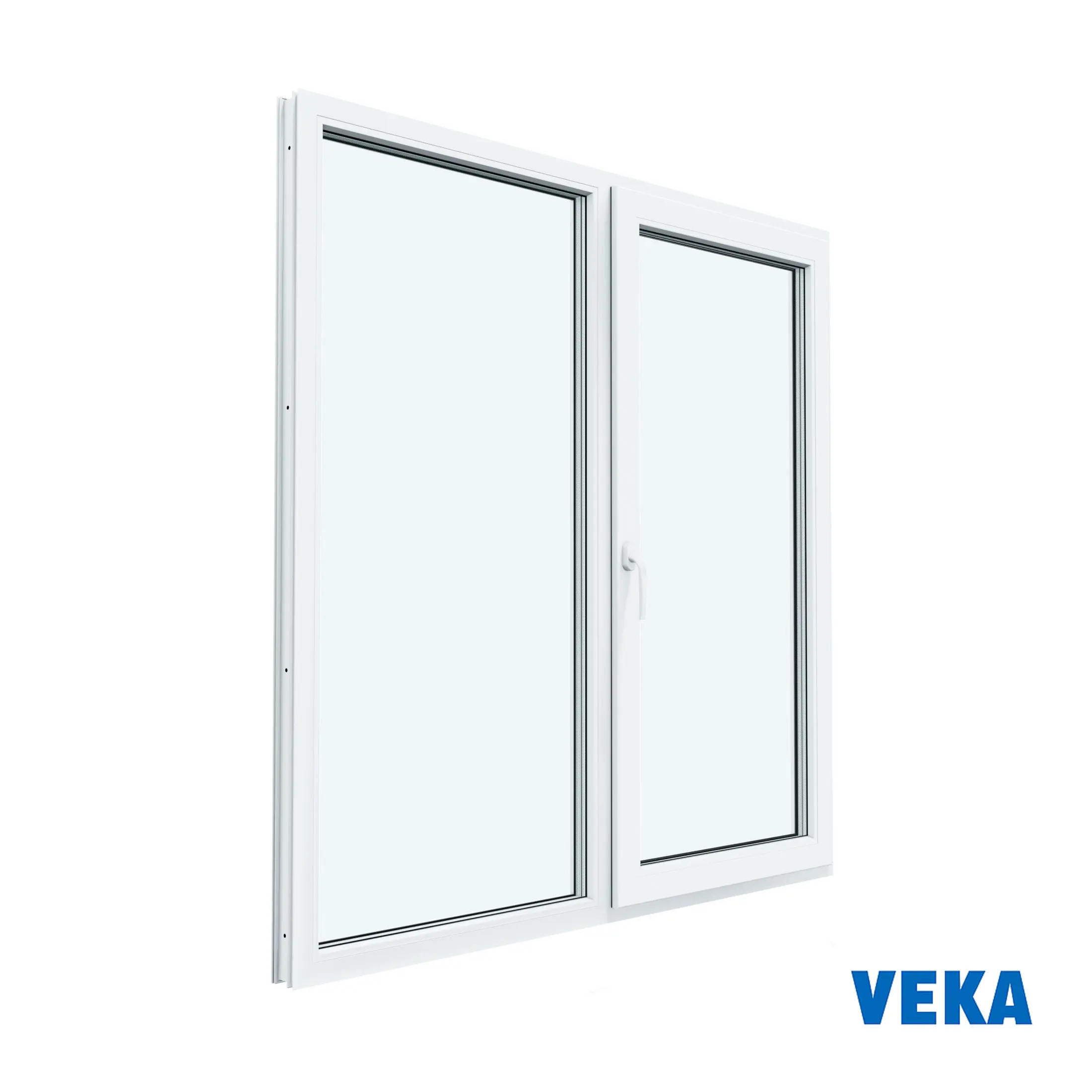 Изображение товара Пластиковое окно ПВХ VEKA 1300x1200мм двухстворчатое с тройным остеклением и двухкамерным стеклопак