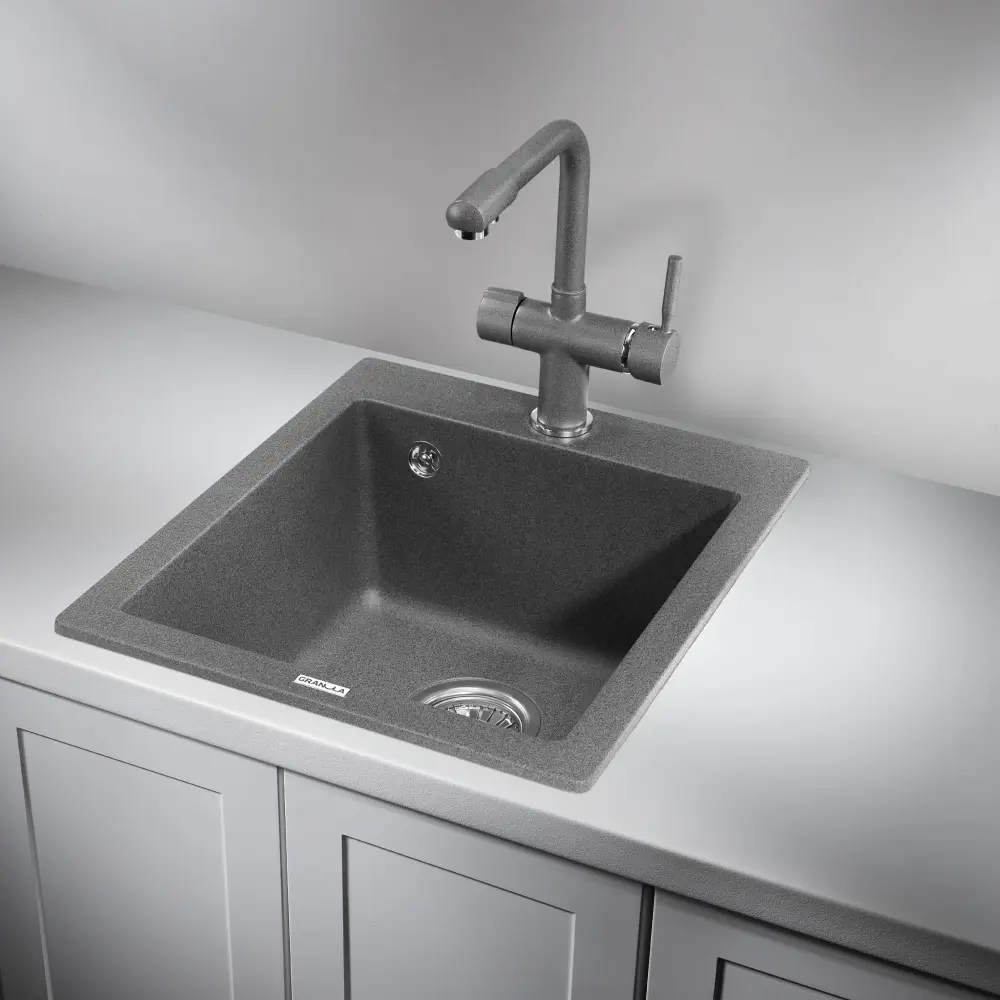 Изображение товара Кухонная мойка GRANULA кварцевая GR-4201 415*490 мм графит.