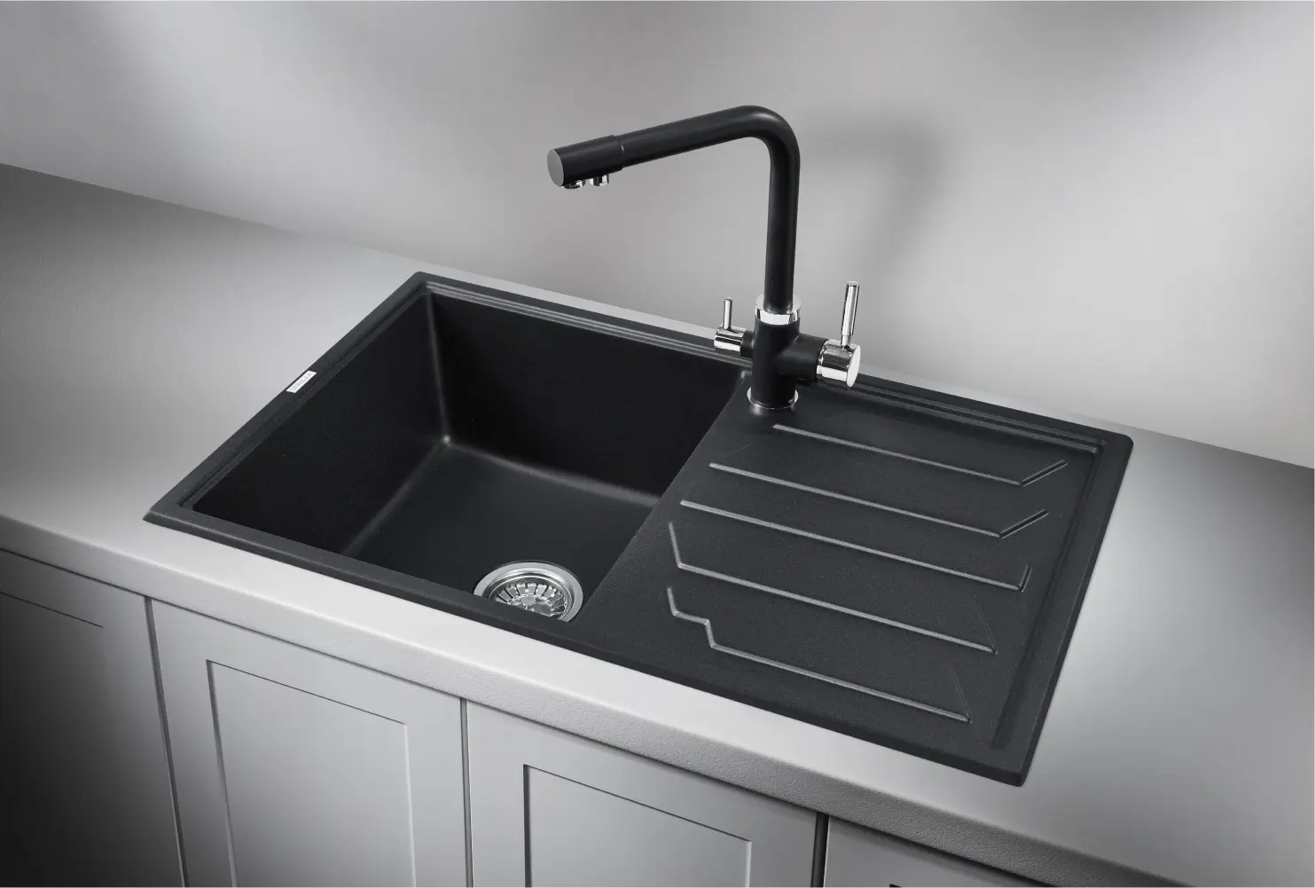 Изображение товара Врезная мойка Granula Гранитные 79x54x20 см искусственный камень цвет черный