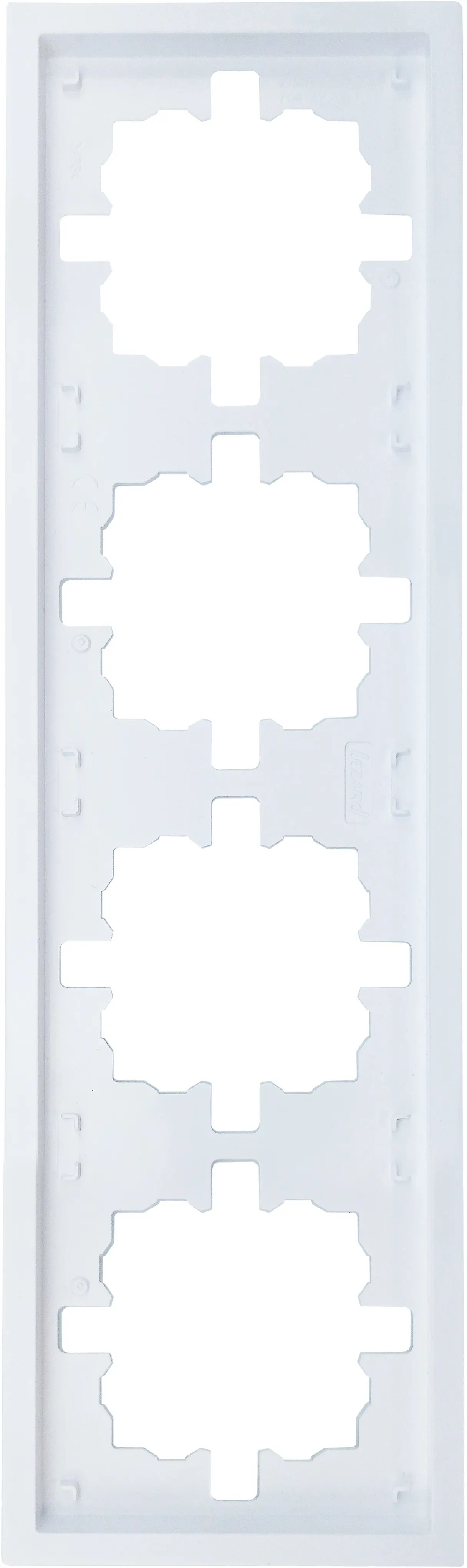 Изображение товара Рамка для розеток и выключателей Lezard Zima 4 поста белая для внутренней установки