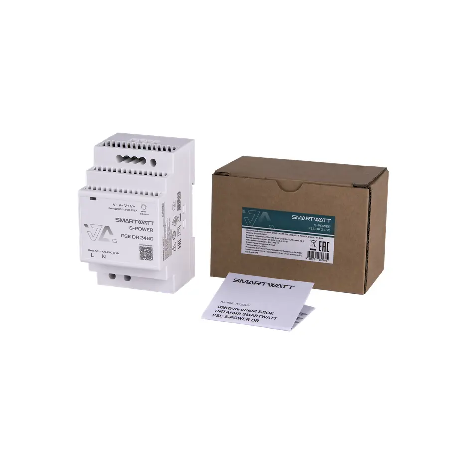 Изображение товара Импульсный блок питания Smartwatt PSE DR 2460 S-POWER 24 В 60 Вт 25 А