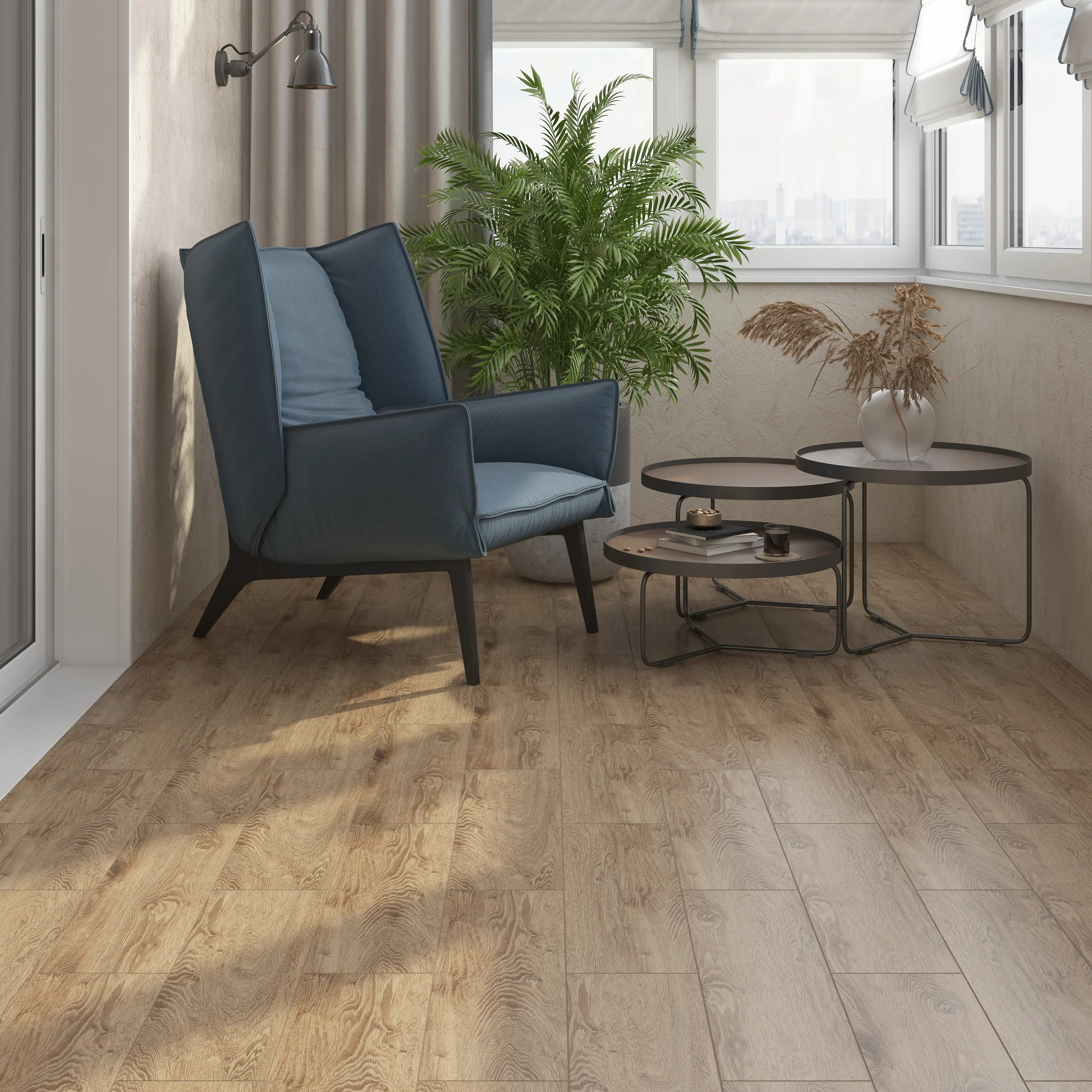 Изображение товара Глазурованный керамогранит Kreaforta Charm 18.5x59.8 см для пола и стен, коричневый, матовый