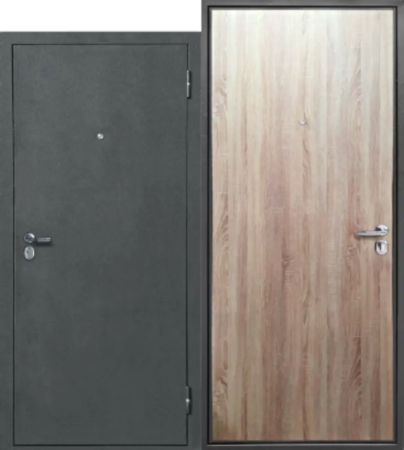 Изображение товара Входная дверь Прораб Стройгост правая 205x96см цвет антик серебро/дуб сонома