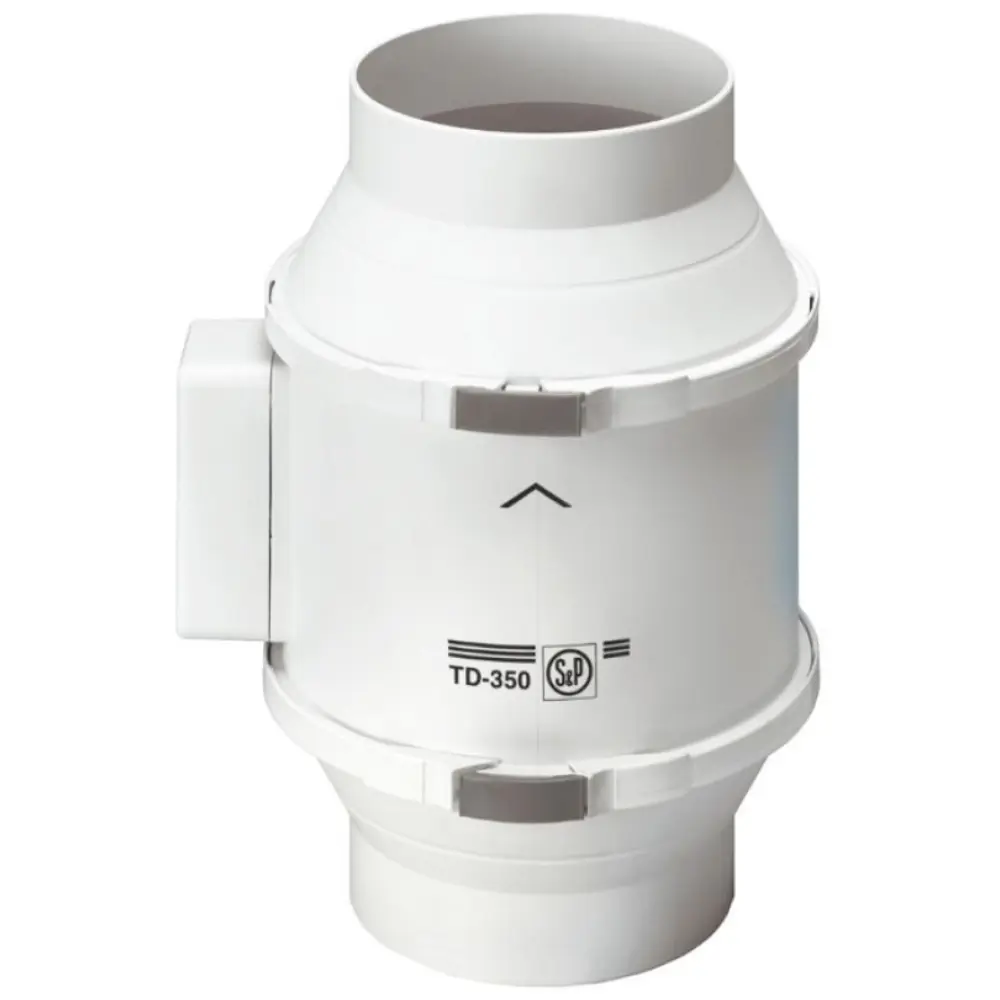 Изображение товара Вентилятор вытяжной S&P TD800/200 D200 мм 40 дБ 1040 м³/ч обратный клапан цвет белый