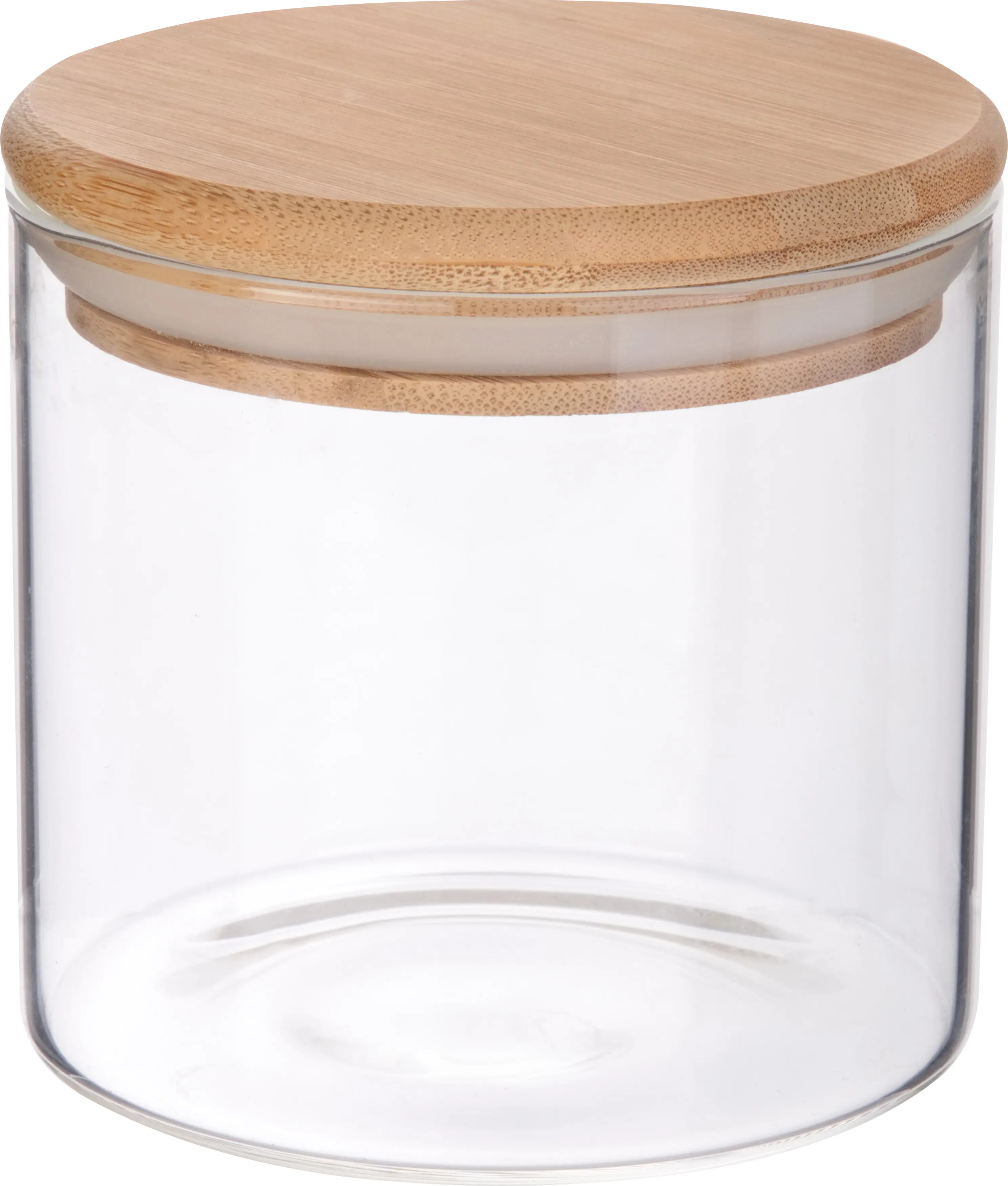 Изображение товара Банка для сыпучих продуктов Mallony Bambu 0.45 л стекло прозрачная с крышкой из бамбука