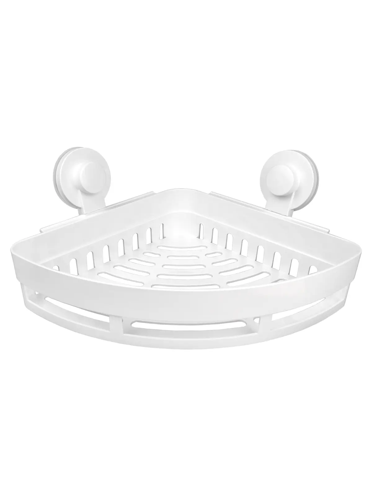 Изображение товара Полка 1-ярусная угловая на присосках навес easy пластик белый