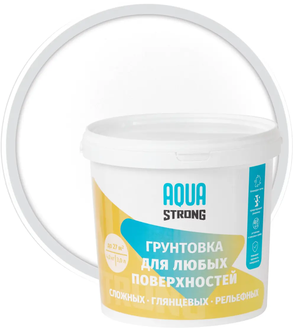 Изображение товара Универсальная грунтовка Aquastrong 4 кг для внутренних и наружных работ