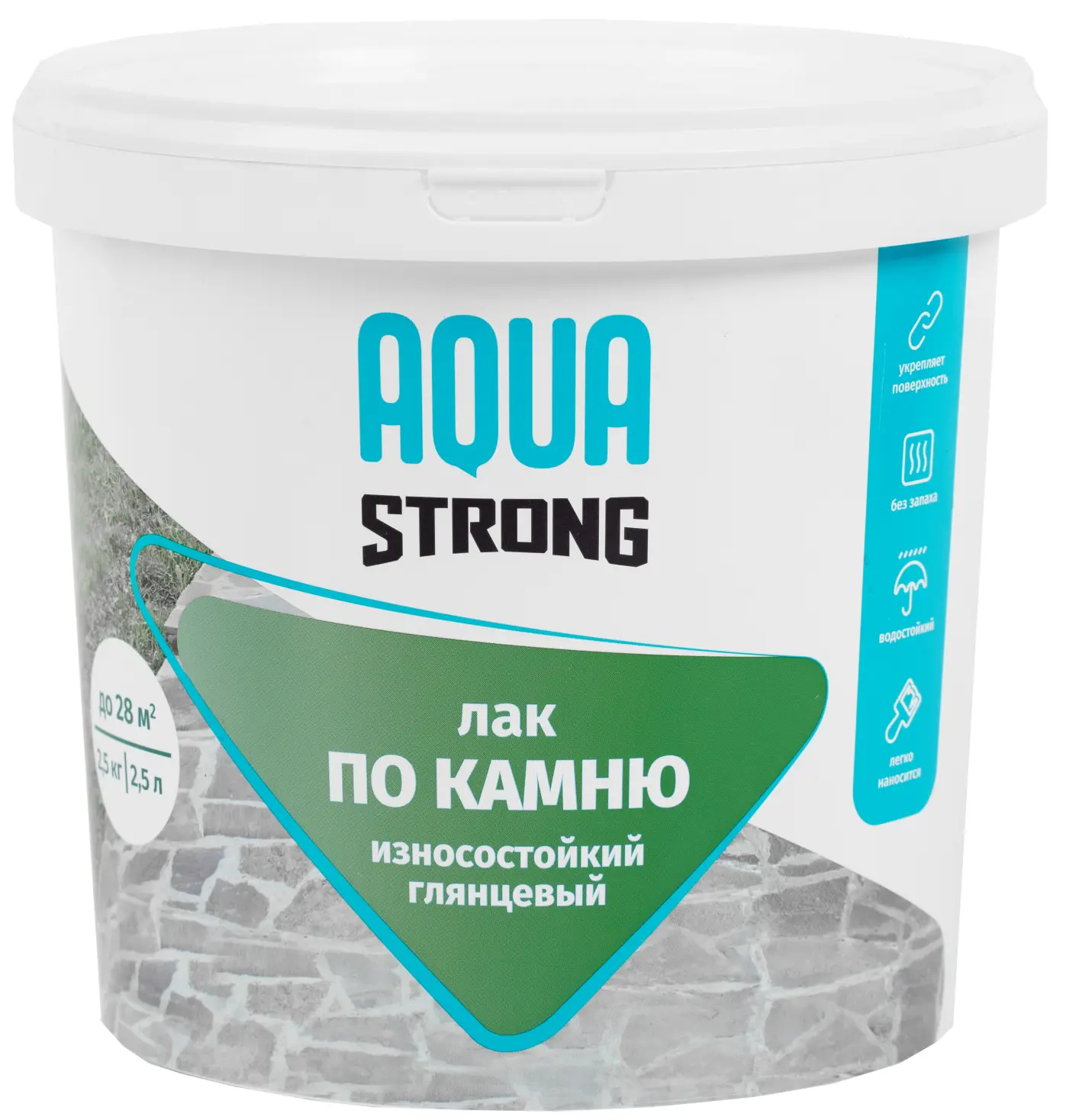 Изображение товара Лак по камню Aquastrong износостойкий глянцевый 2.5 кг для наружных работ