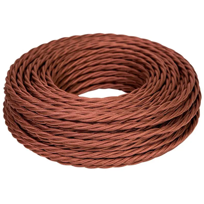 Изображение товара Провод витой ретро Дмитров-кабель ПуГВнгА-LS 3x1.5 30 м цвет шоколад ГОСТ GE70151-17 iTOK