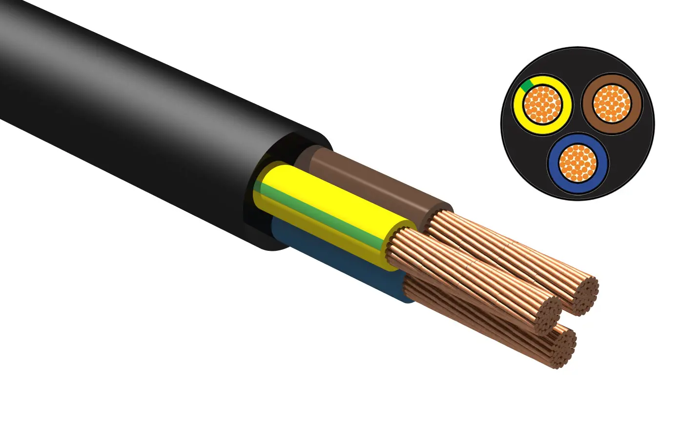Изображение товара Провод Itok ПВСн 3x1.5 70 м цвет черный ГОСТ iTOK