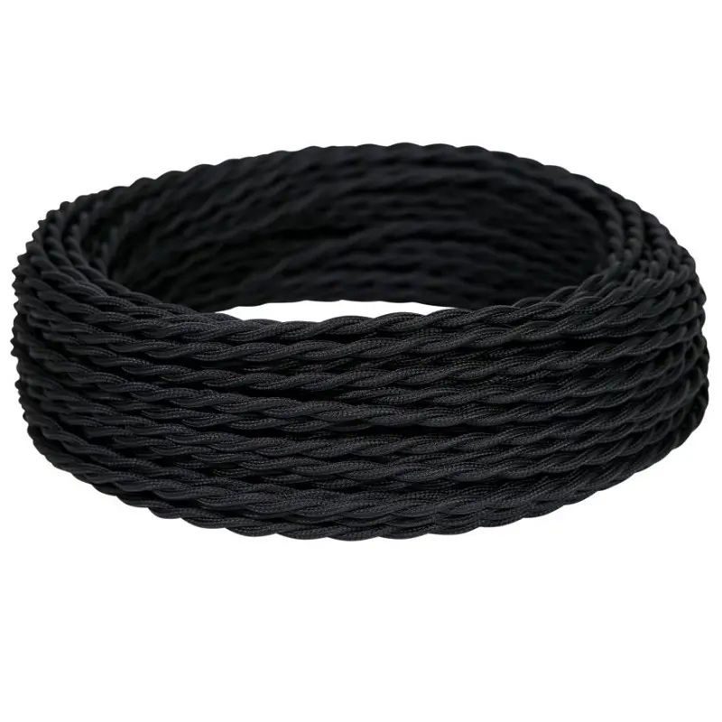 Изображение товара Провод витой ретро Дмитров-кабель ПуГВнгА-LS 2x2.5 50 м черный