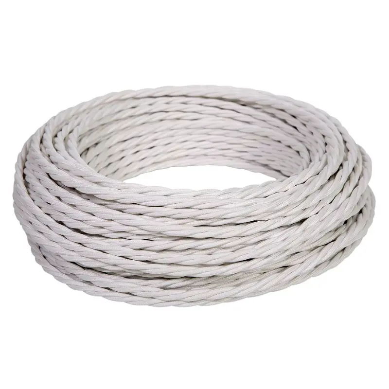 Изображение товара Провод витой ретро Дмитров-кабель ПуГВнгА-LS 2x1.5 50 м цвет белый ГОСТ GE70141-01 iTOK