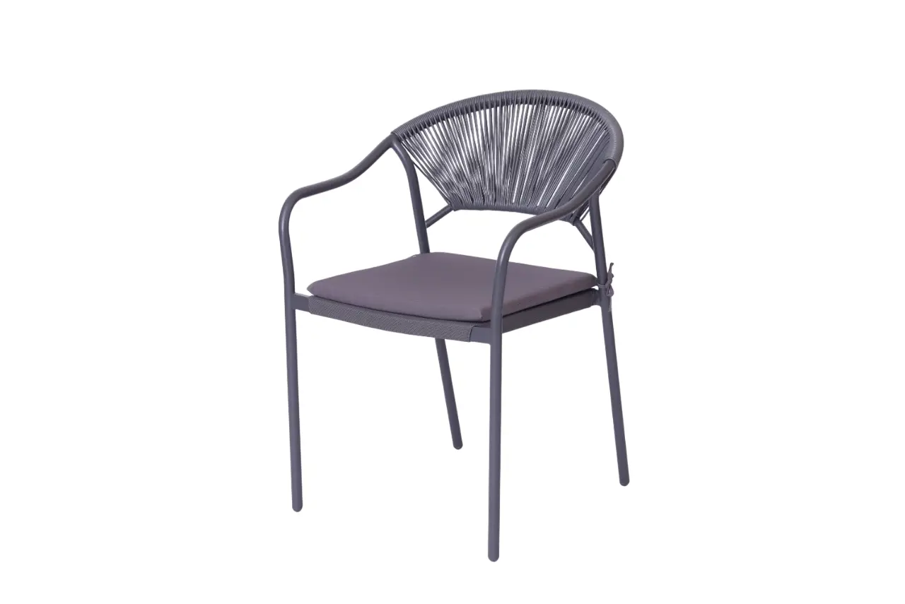 Изображение товара Кресло садовое Corduan 55x61x85 см из искусственного ротанга темно-серое