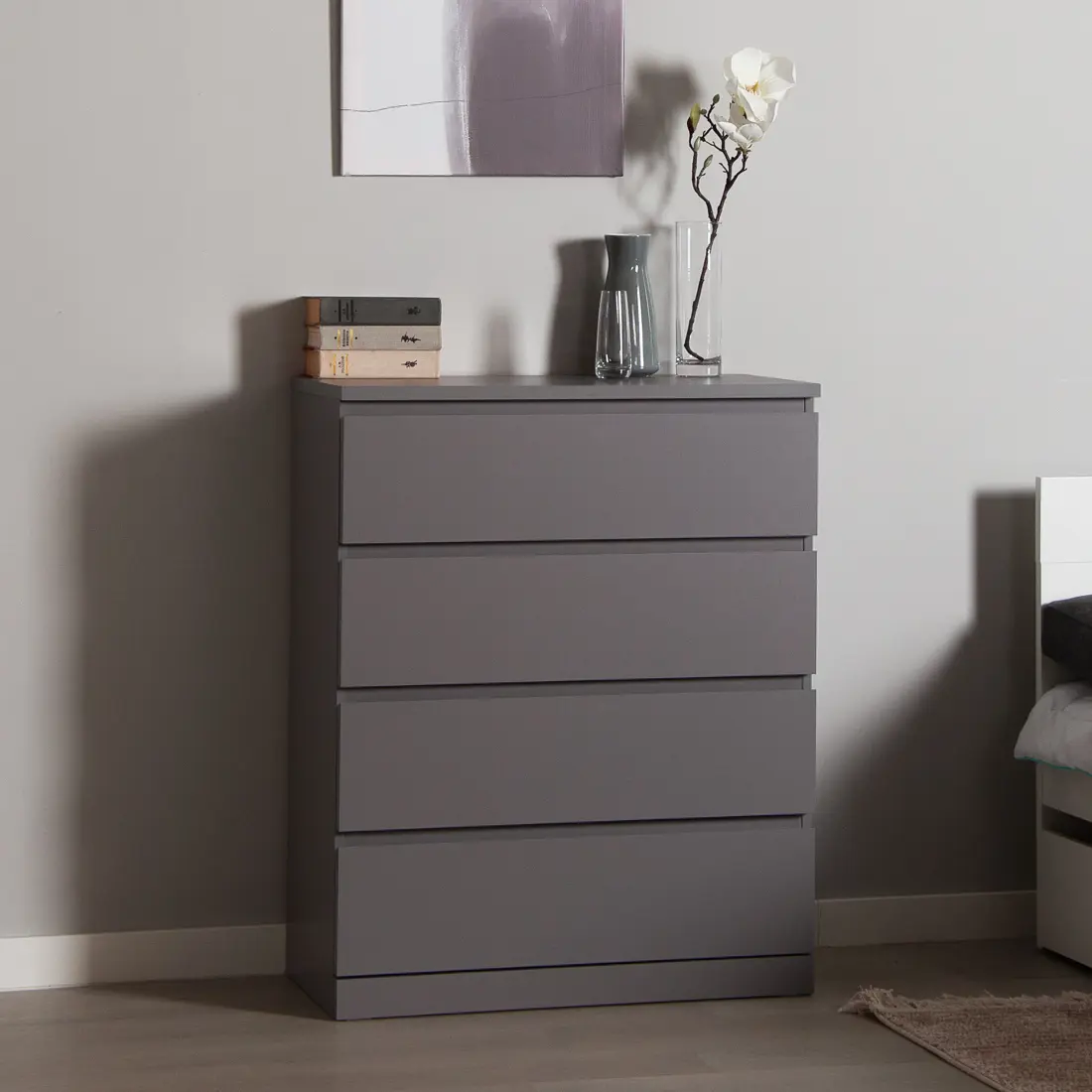 Изображение товара Комод Гуд Лакк Варма 4 ящика 80x40x100 серый лак матовый