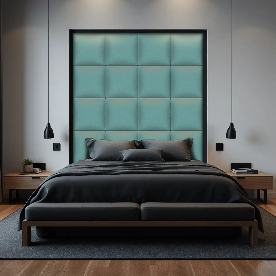 Изображение товара Мягкая стеновая панель 3D Kovalevski мятного цвета 50x50 см, 2 шт