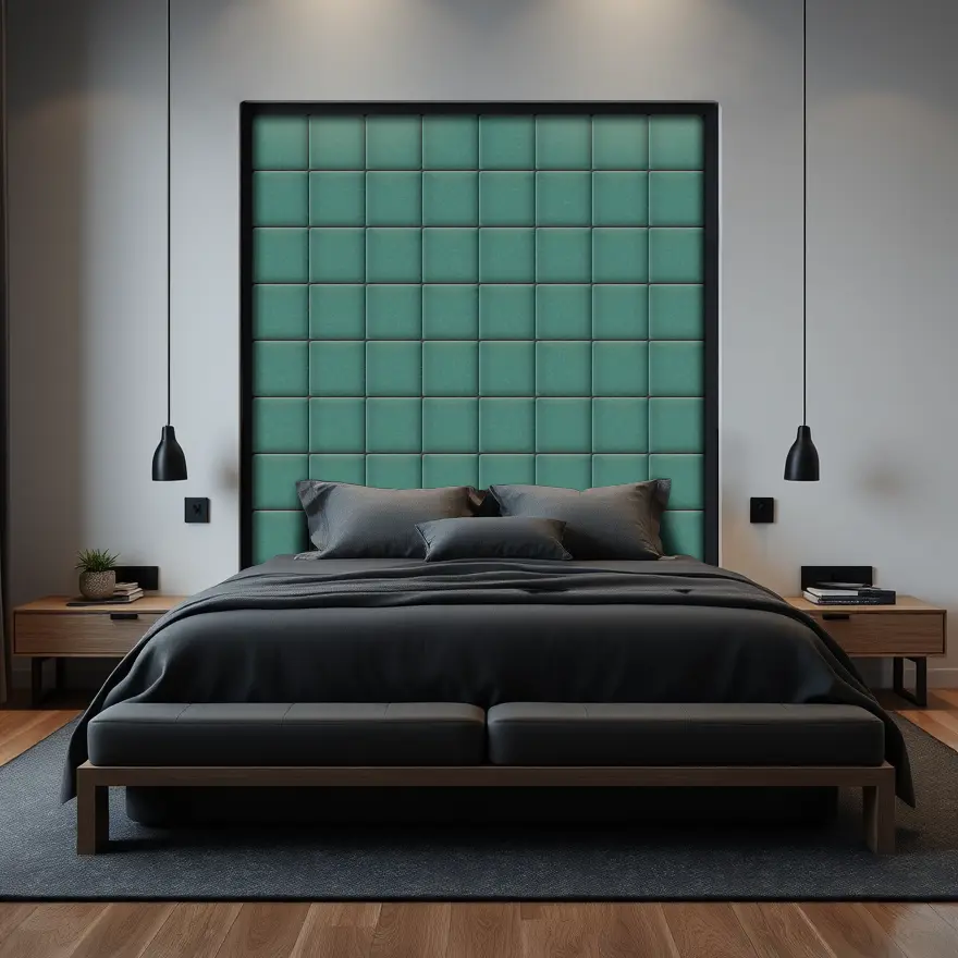 Изображение товара Мягкая стеновая панель Kovalevski 200-25 изумруд 25x25 см 4 шт