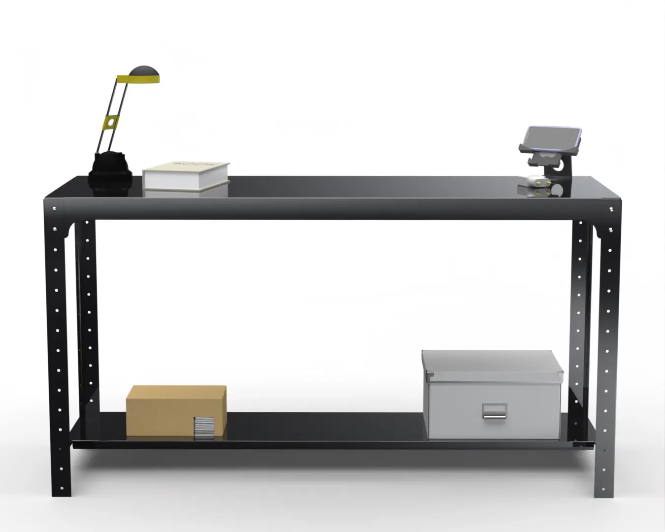 Изображение товара Металлический верстак Metalex 201498 с одной полкой 260 кг нагрузка черный