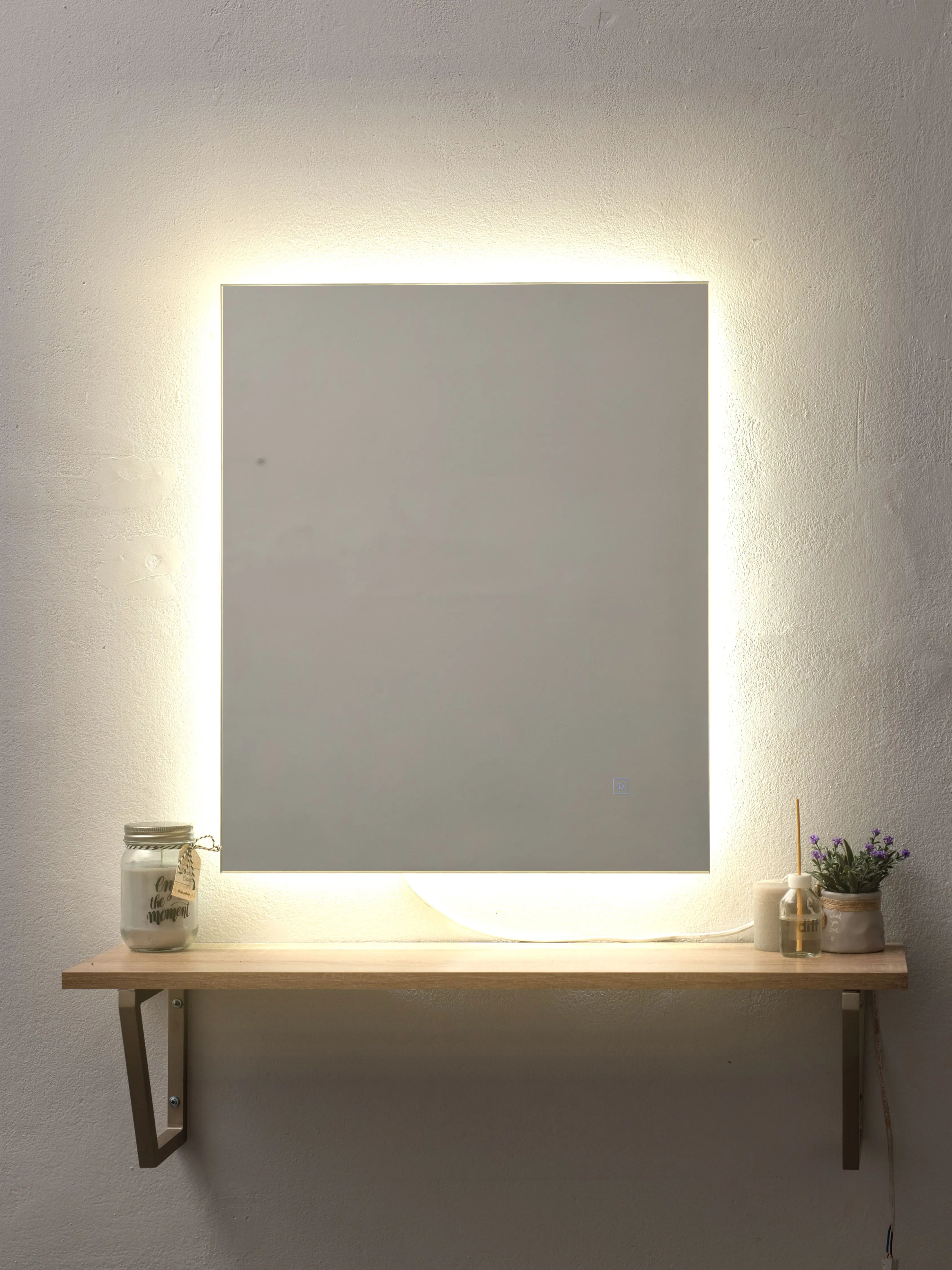 Изображение товара Зеркало для ванной ALFA MIRRORS Ek-56AVzVd с подсветкой прямоугольное 50x60см, бесконтактное управление, подогрев