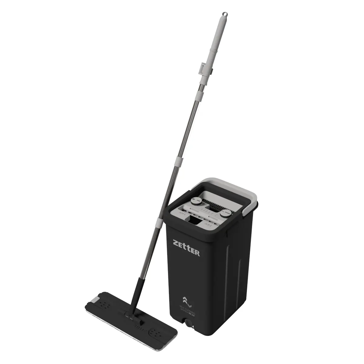 Изображение товара Швабра с отжимом и ведром Zetter XS 2.0 цвет черный