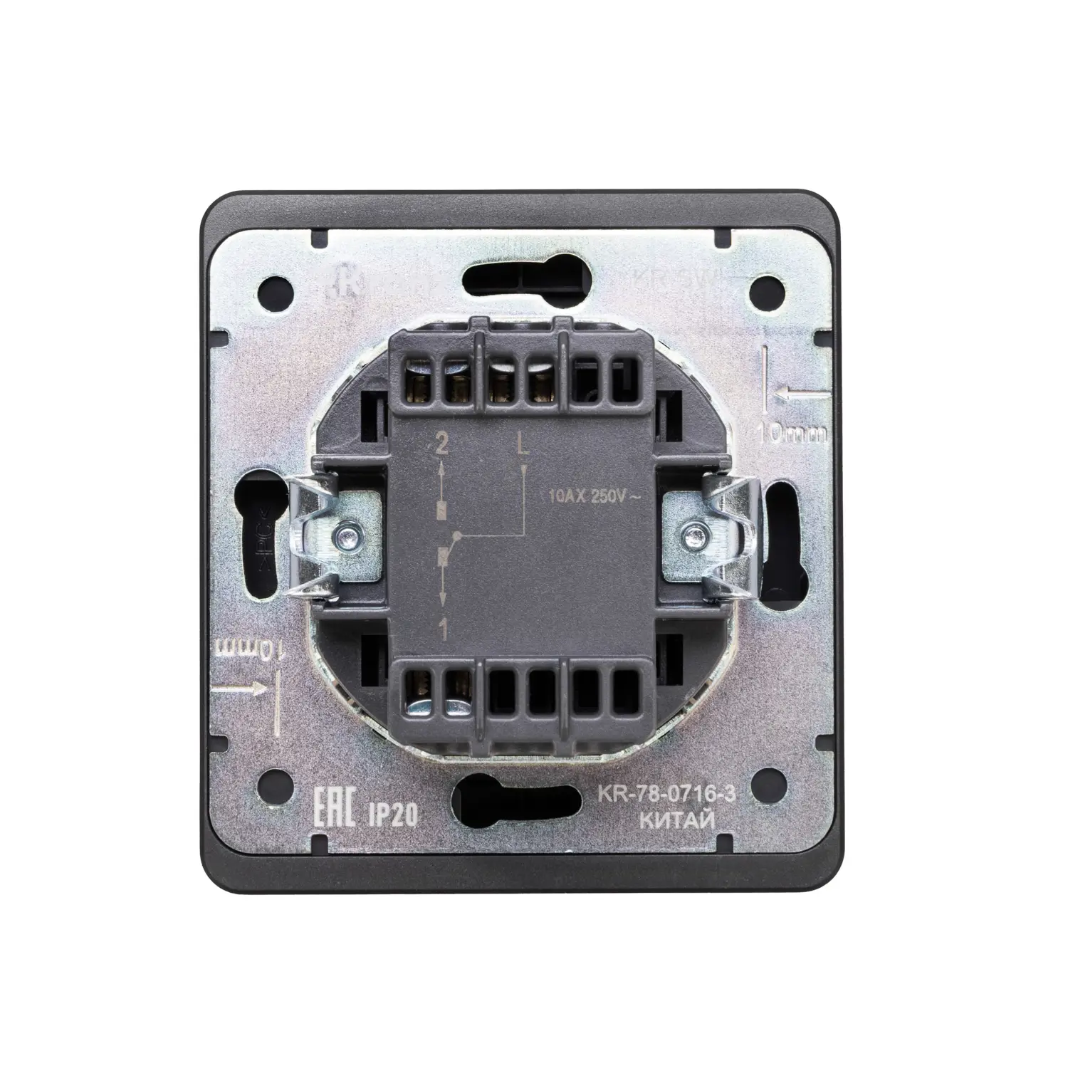 Изображение товара Выключатель встраиваемый Kranz Round KR-78-0713-3 1 клавиша оникс