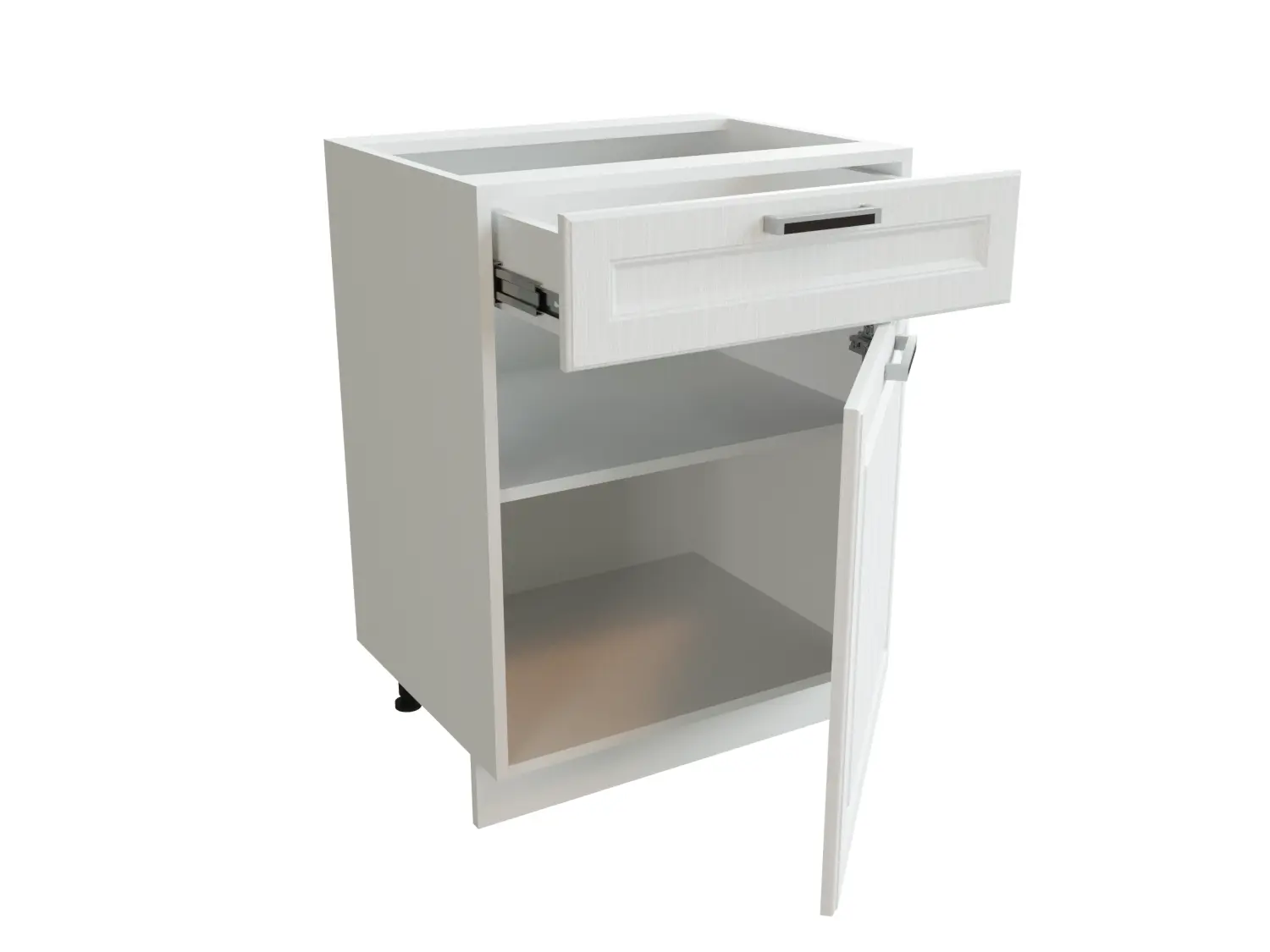 Изображение товара Напольный шкаф  с 1-ой дверью и ящиком МС Прага Сурская мебель 816x600x478 МДФ  цвет Белый/Белое дерево