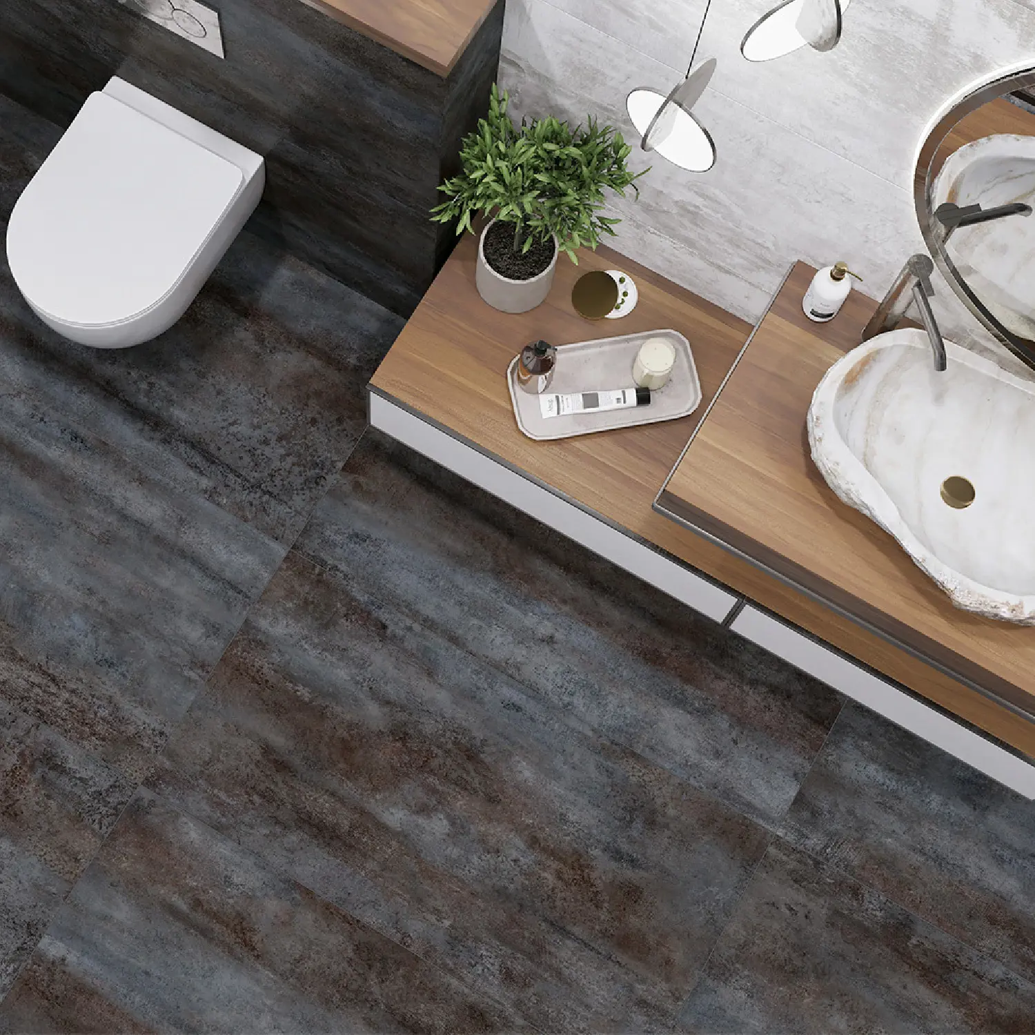 Изображение товара Керамогранит Alma Ceramica Oxide 60x120 см серый для пола и стен