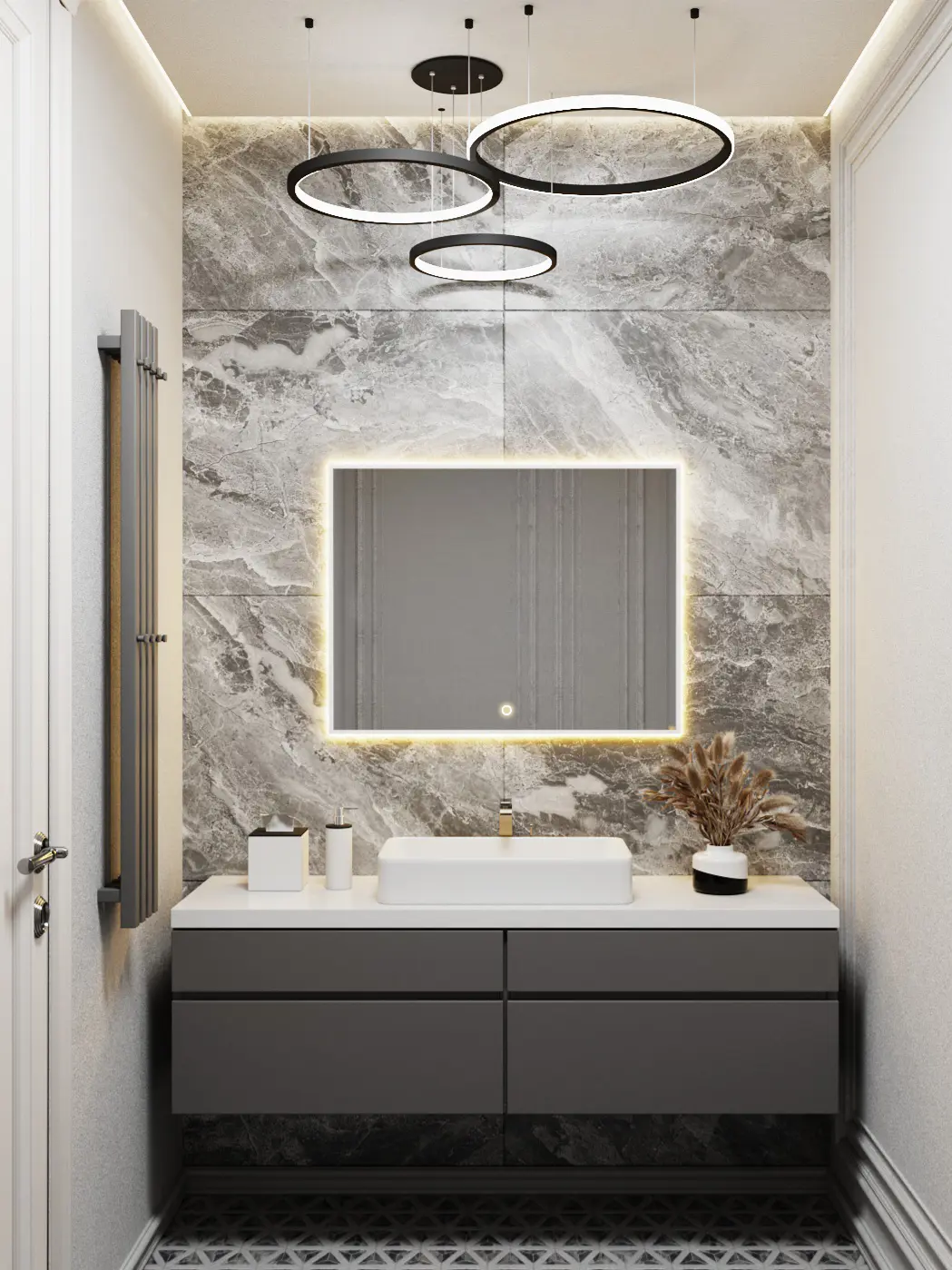 Изображение товара Зеркало с подсветкой в ванную Alumirror 80x60см сенсорное цвет белое