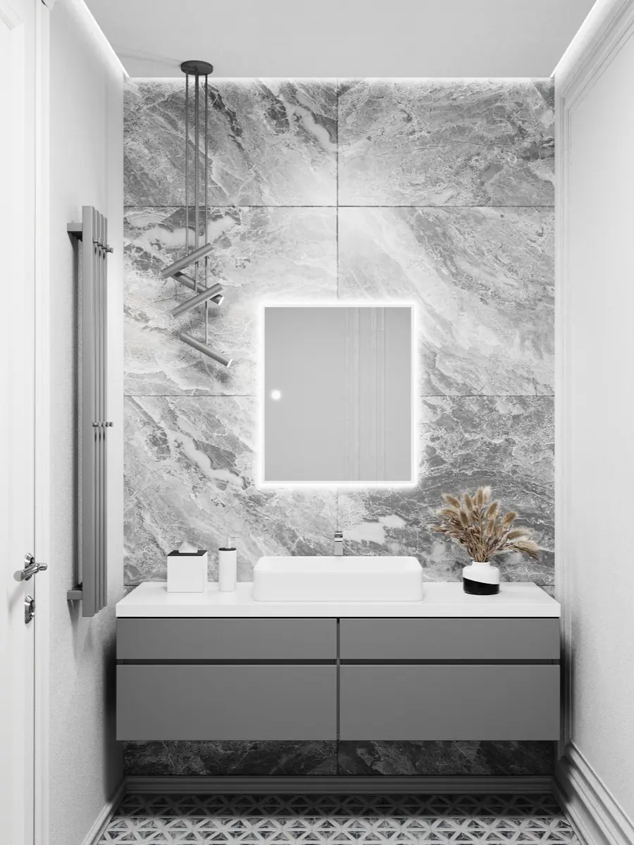 Изображение товара Зеркало с подсветкой в ванную Alumirror 70x60см сенсорное цвет белое