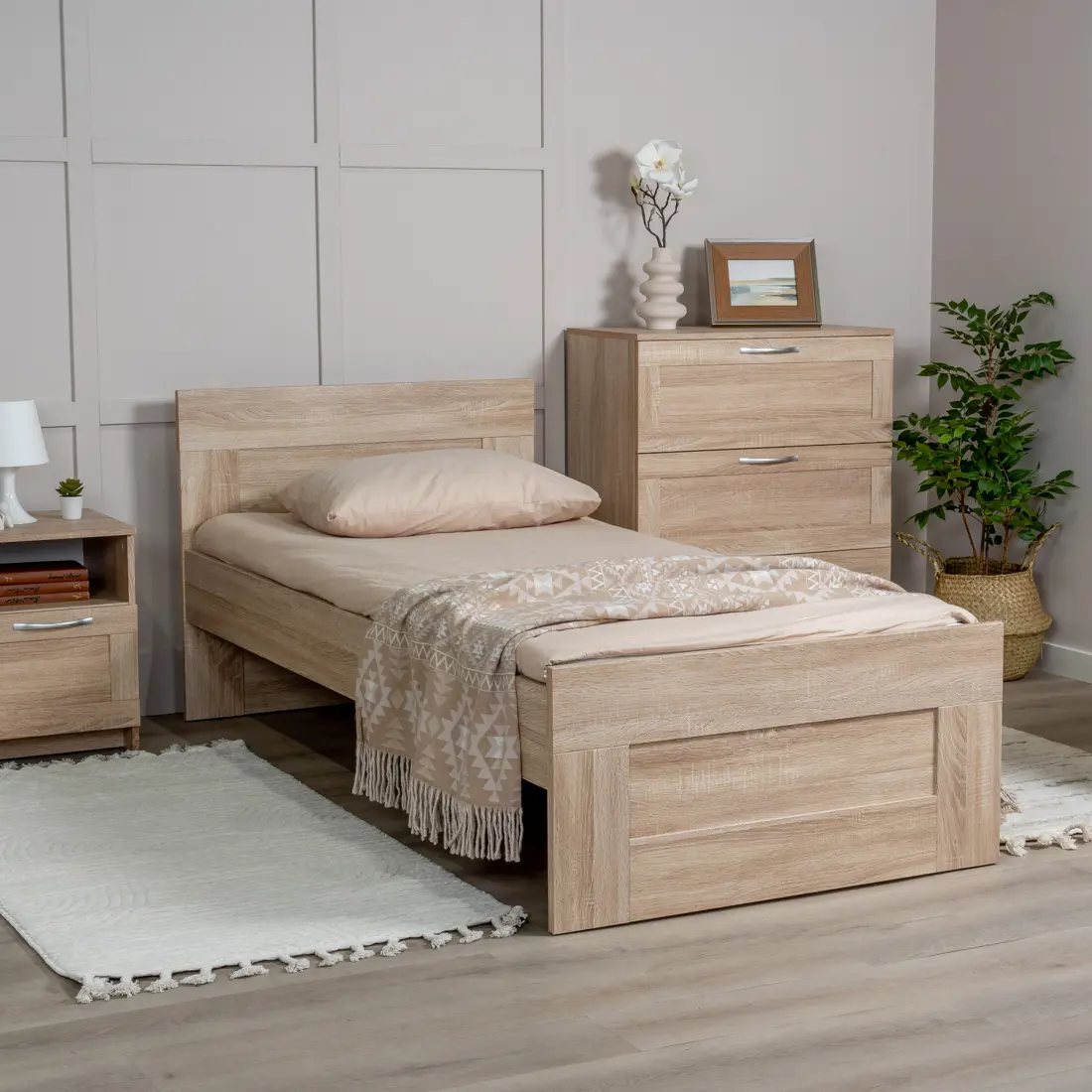 Изображение товара Кровать односпальная Гуд Лакк Сириус С-2022.3 96x83x206 см цвет дуб сонома