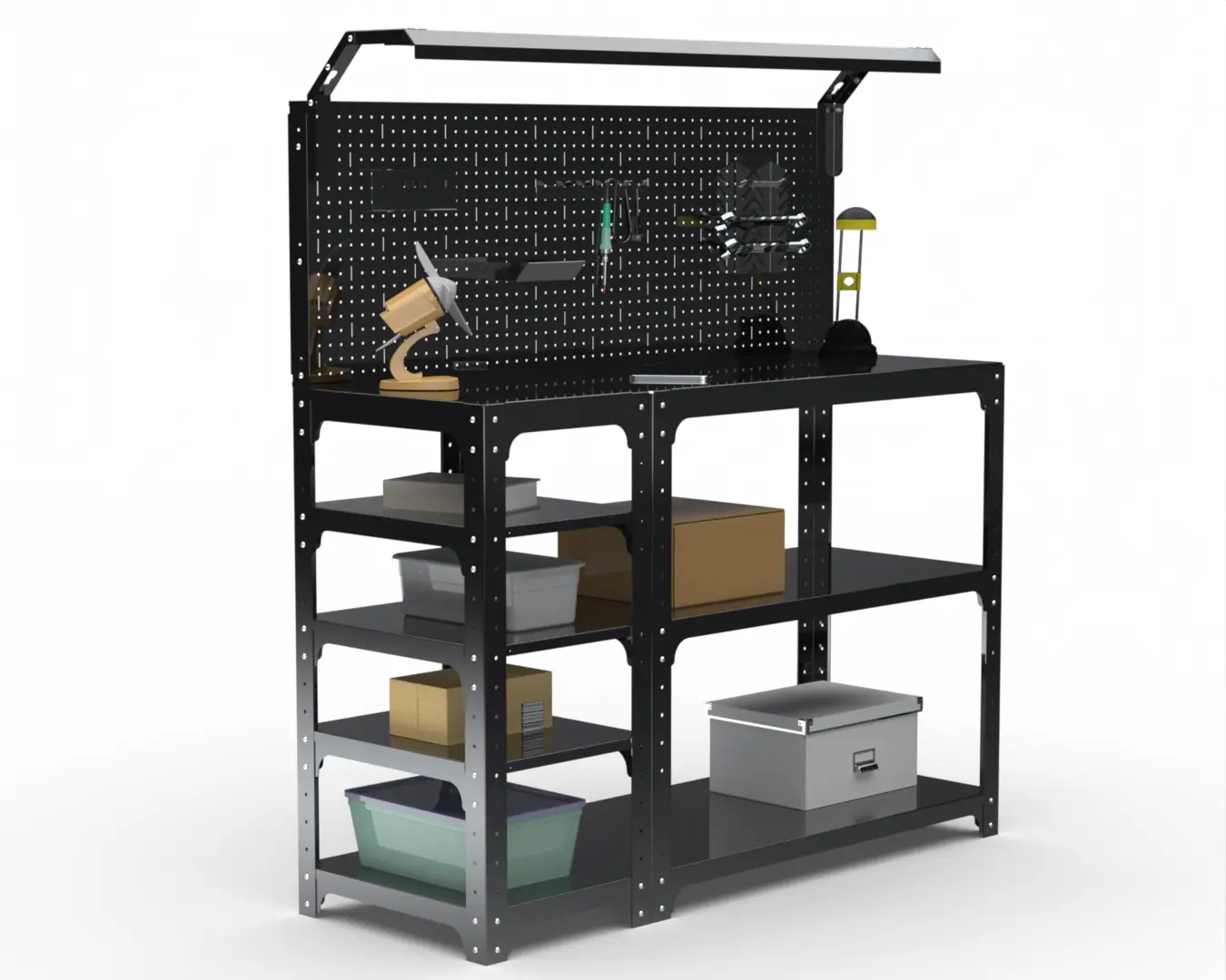 Изображение товара Стол-верстак Metalex 205701 1800х600х950 мм с освещением и перфопанелью