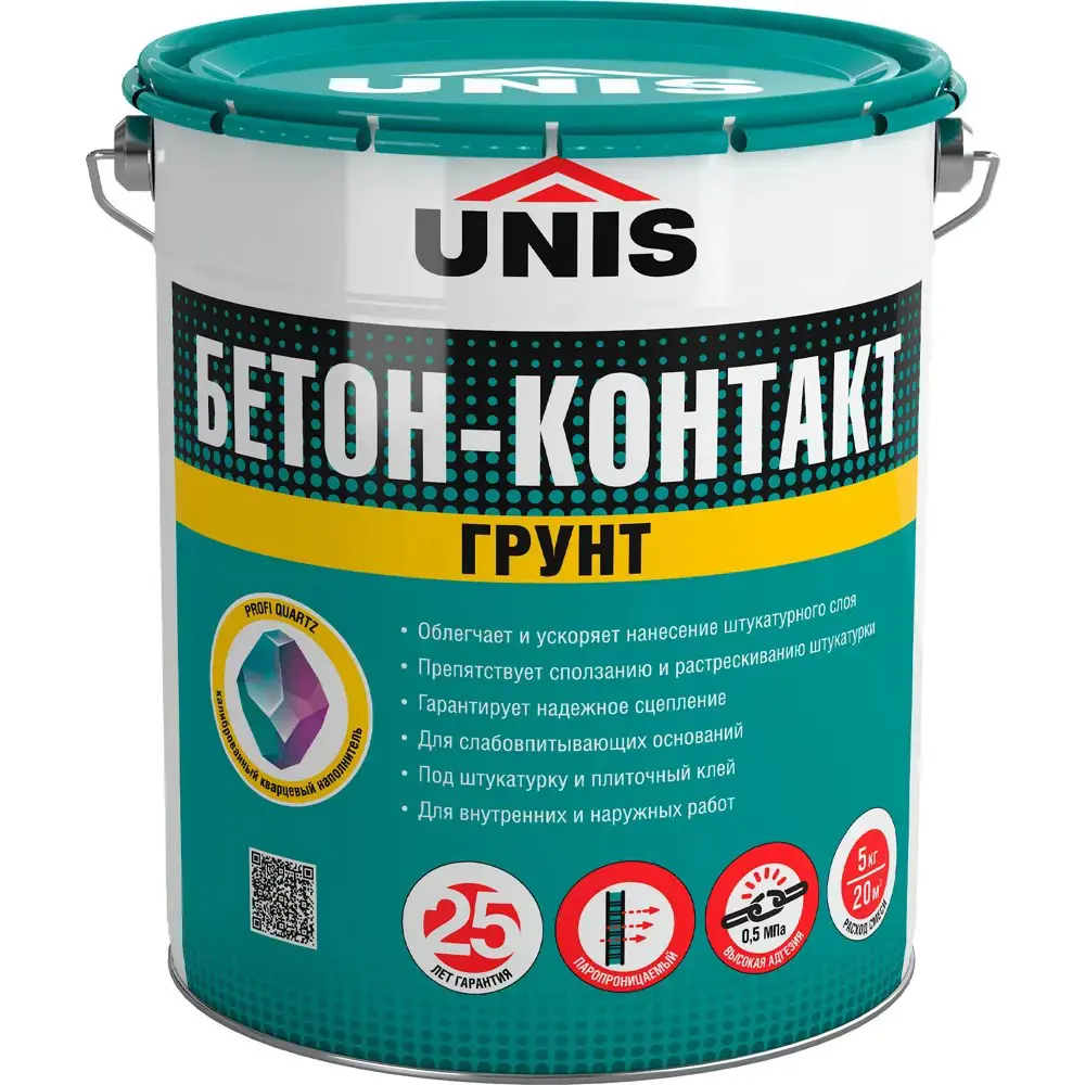 Изображение товара Грунтовка Бетонконтакт Unis Profi 5 кг