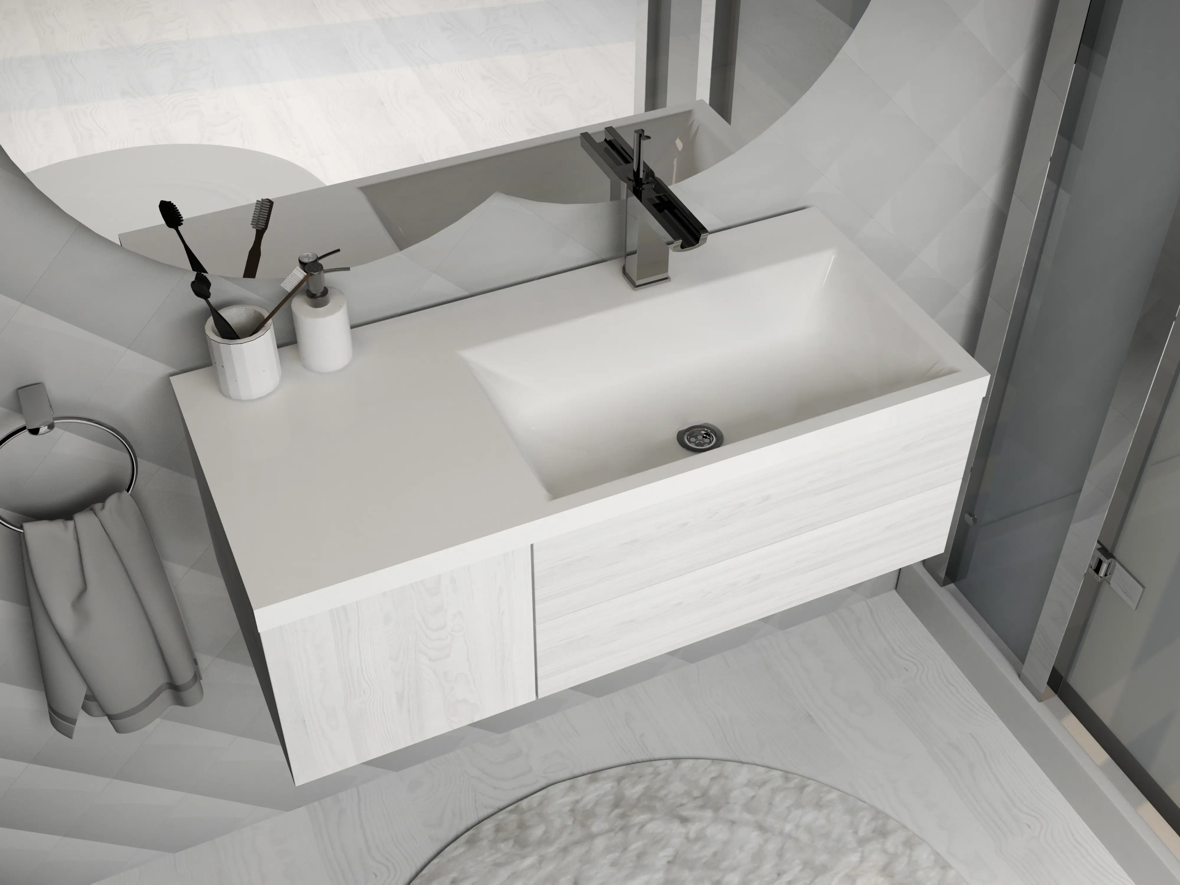 Изображение товара Раковина мебельная Stella polar одилия Одилия 90 правая 90см цвет белый