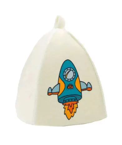 Изображение товара Шапка для бани Банный мир Ракета детская войлок цвет белый