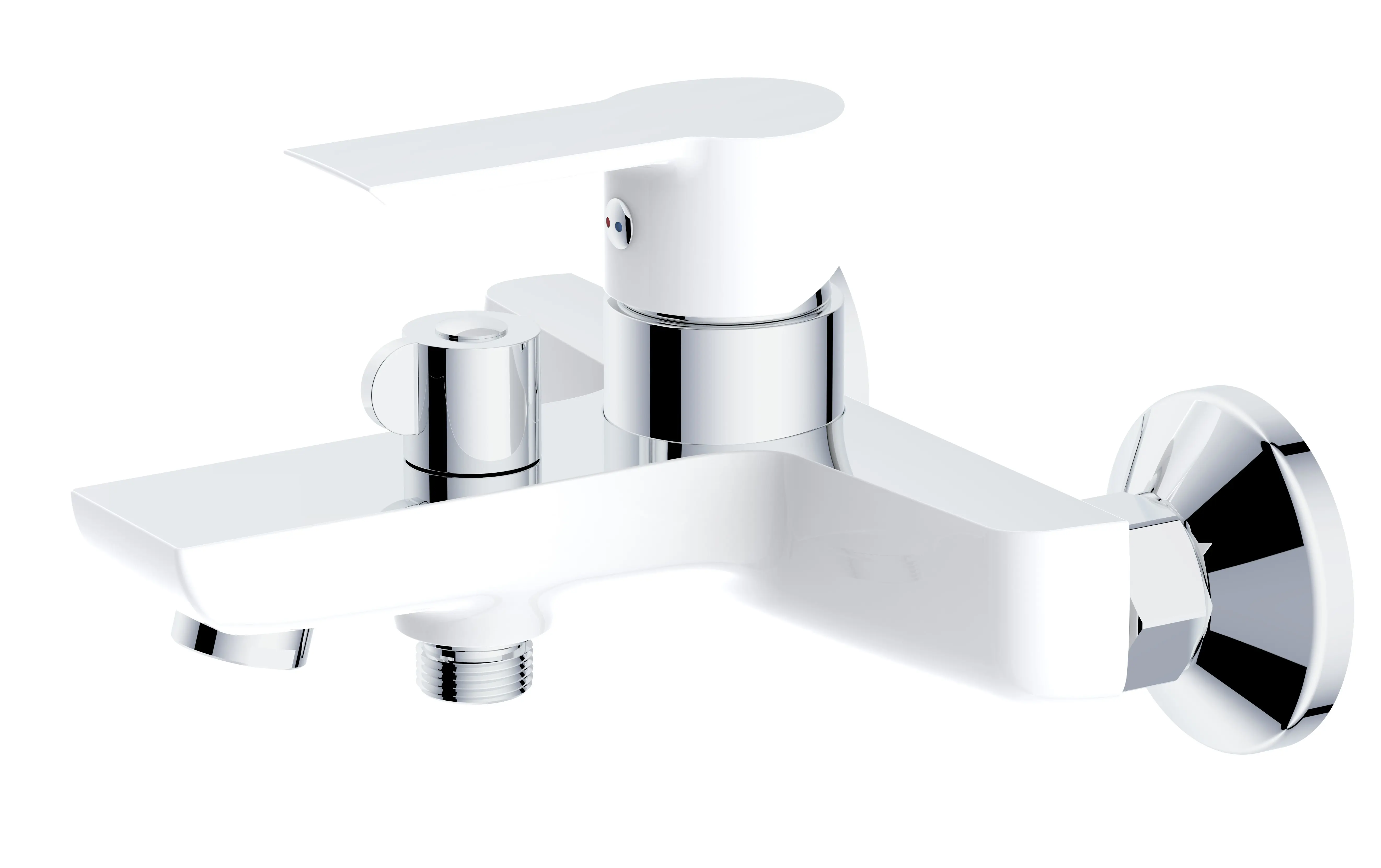 Изображение товара Смеситель для ванны Esko Lucca LC54W однорычажный хром и белый матовый